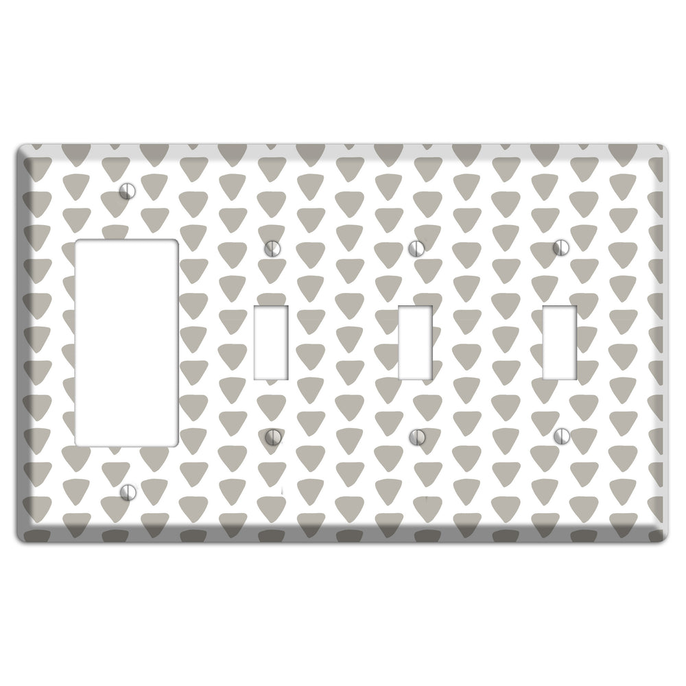Simple Scandanavian Style R Rocker / 3 Toggle Wallplate