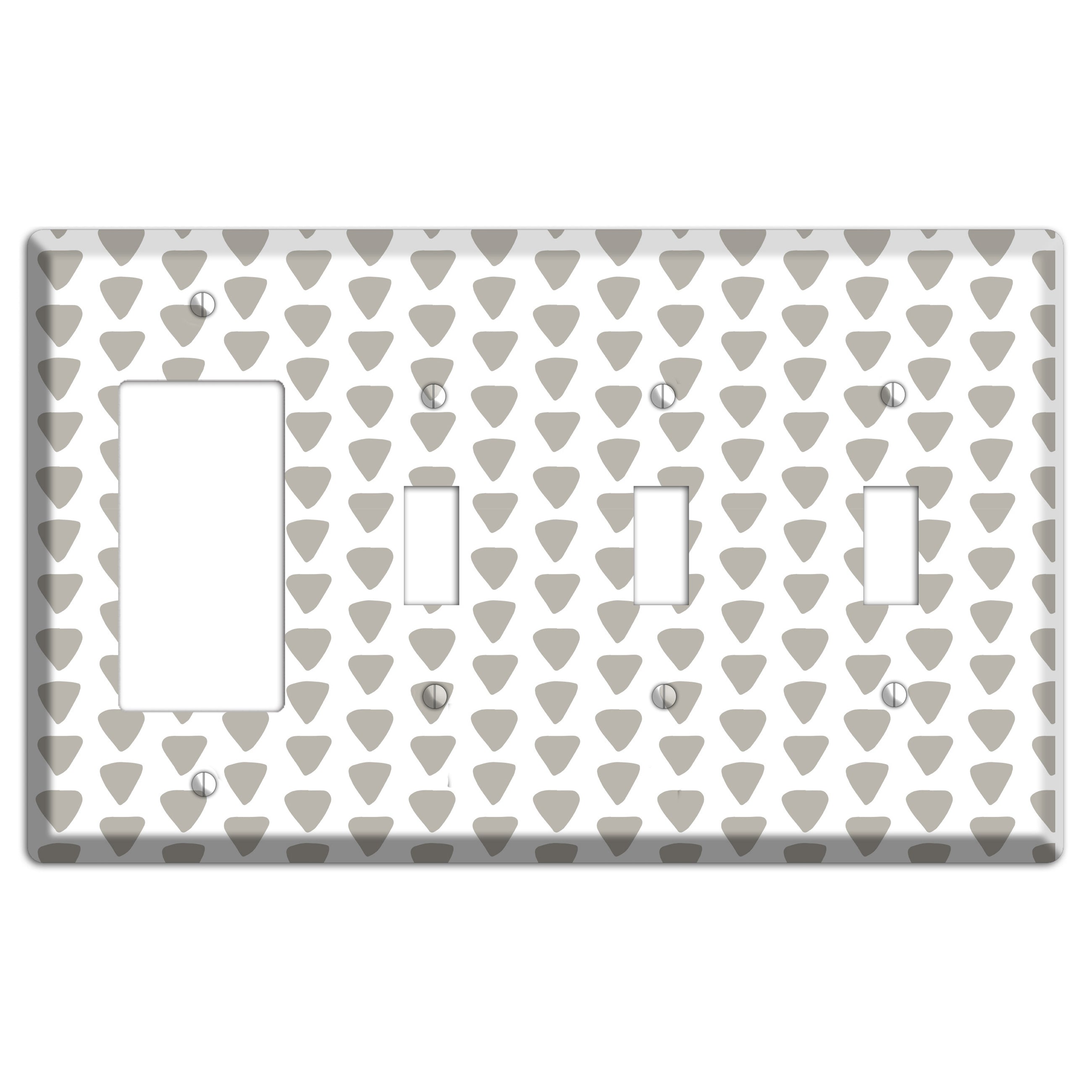 Simple Scandanavian Style R Rocker / 3 Toggle Wallplate