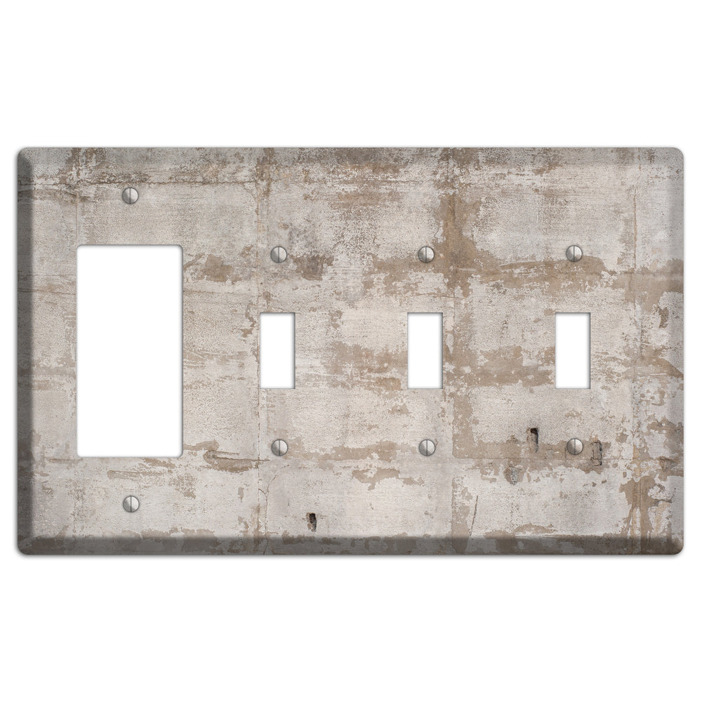 Old Concrete 3 Rocker / 3 Toggle Wallplate