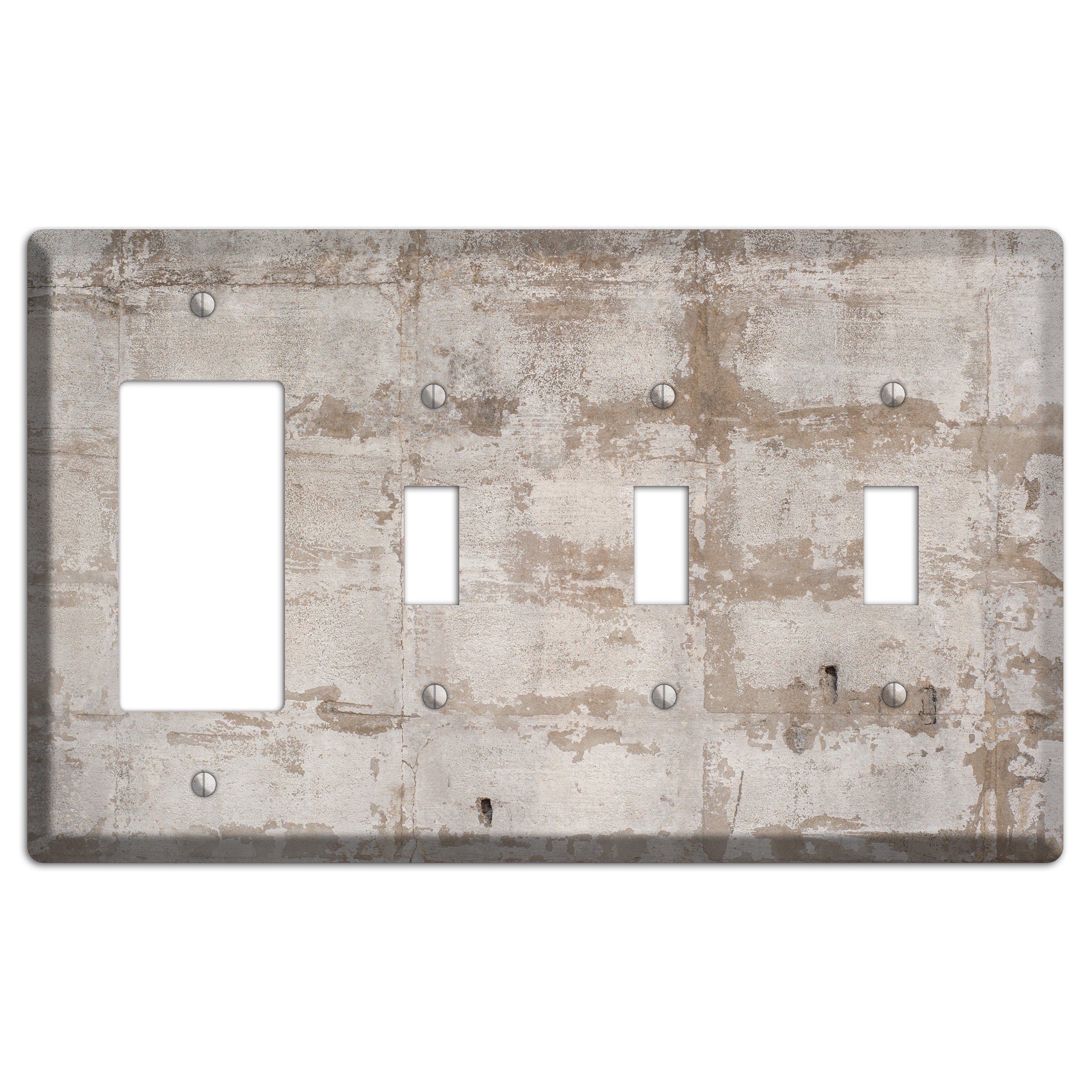 Old Concrete 3 Rocker / 3 Toggle Wallplate