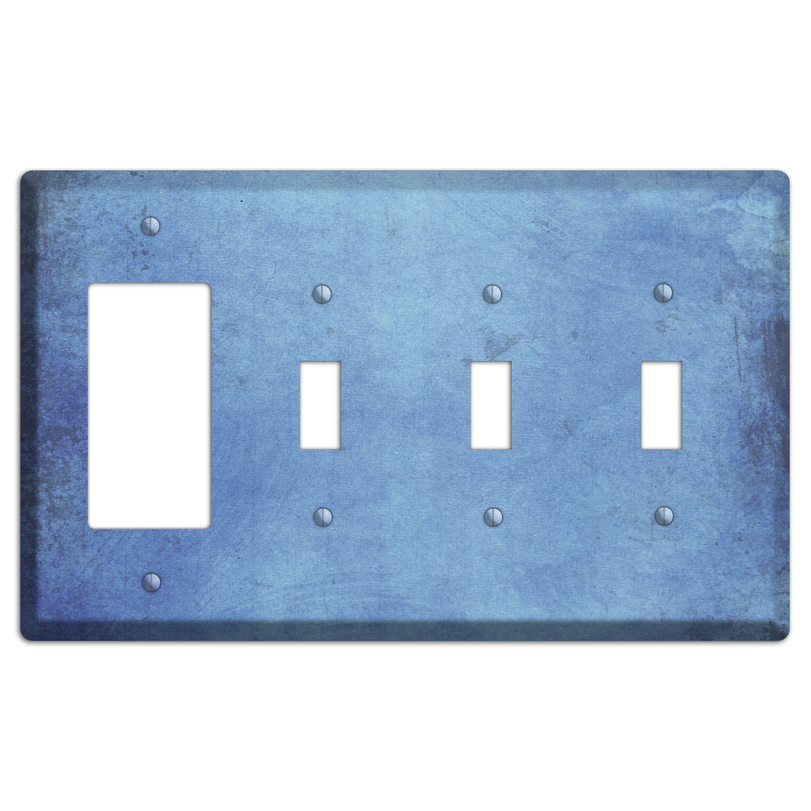 Polo Blue Vintage Grunge Rocker / 3 Toggle Wallplate