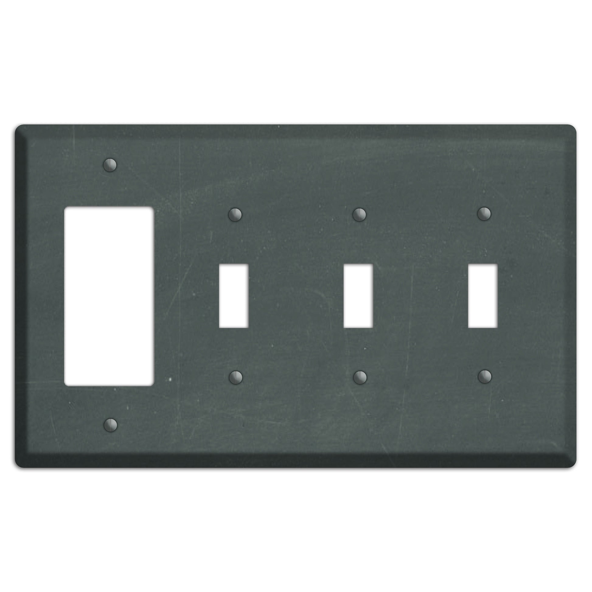 Chalk Dark Grey Rocker / 3 Toggle Wallplate