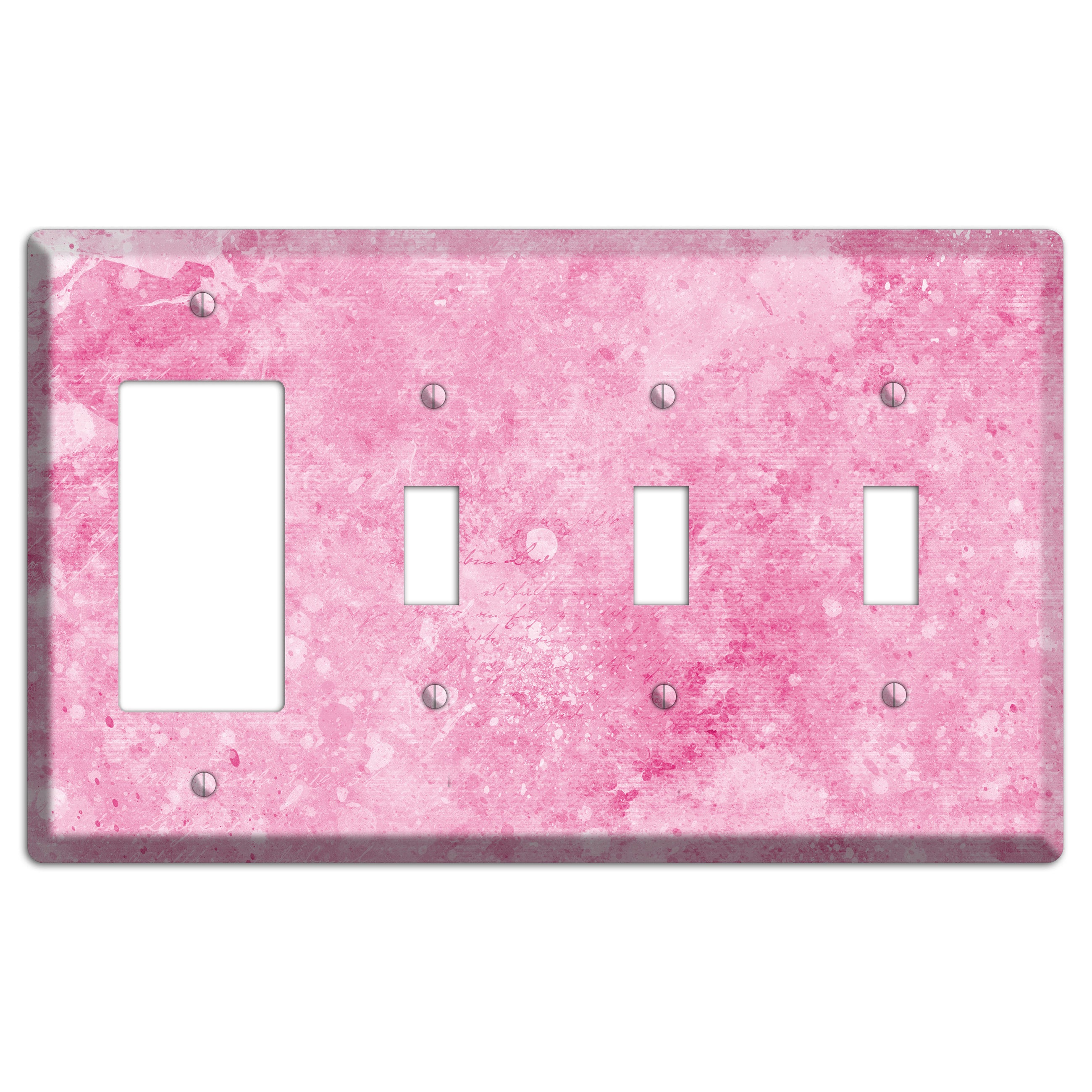 Wewak Pink Texture Rocker / 3 Toggle Wallplate
