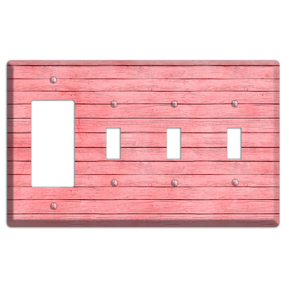Sea Pink Soft Coral Rocker / 3 Toggle Wallplate