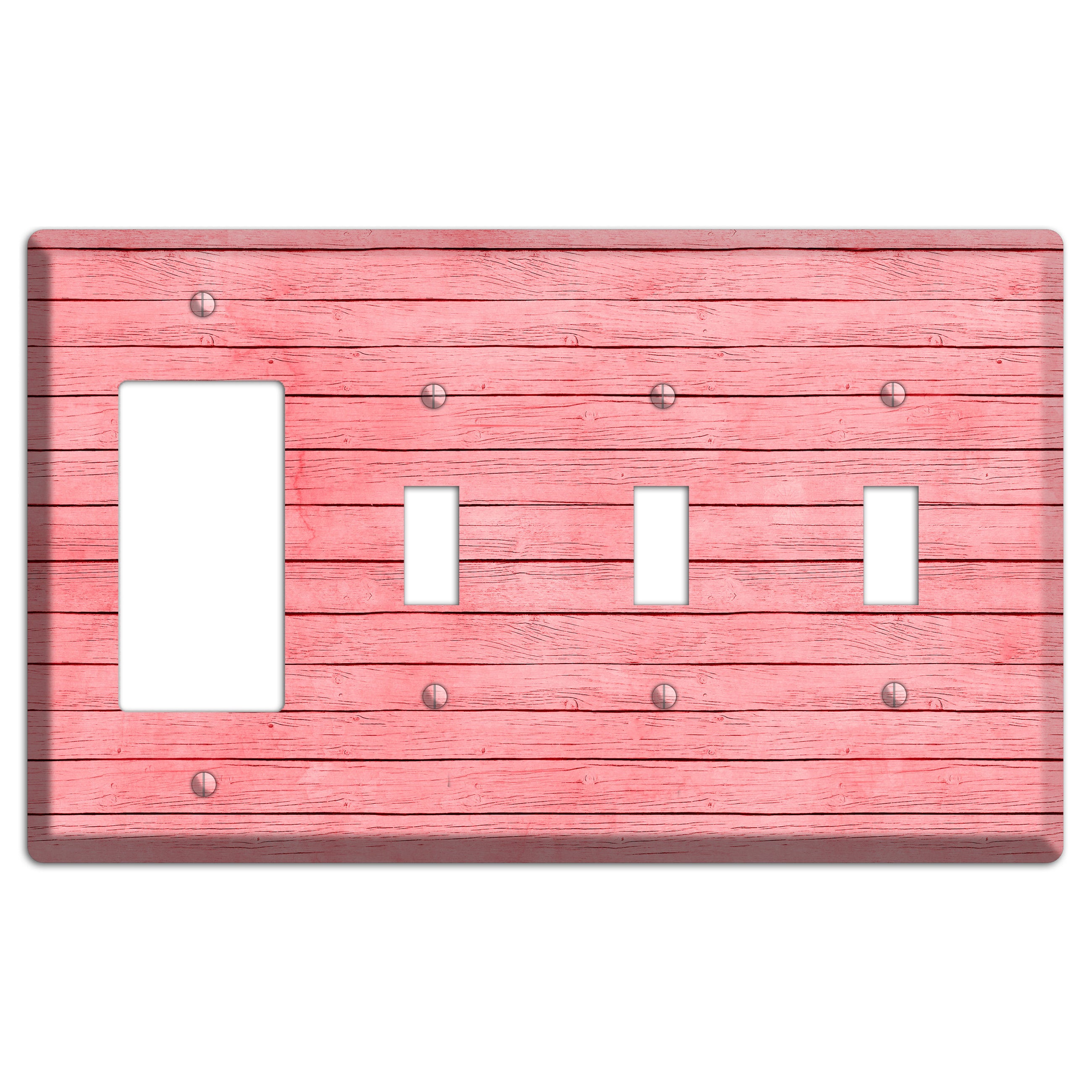 Sea Pink Soft Coral Rocker / 3 Toggle Wallplate