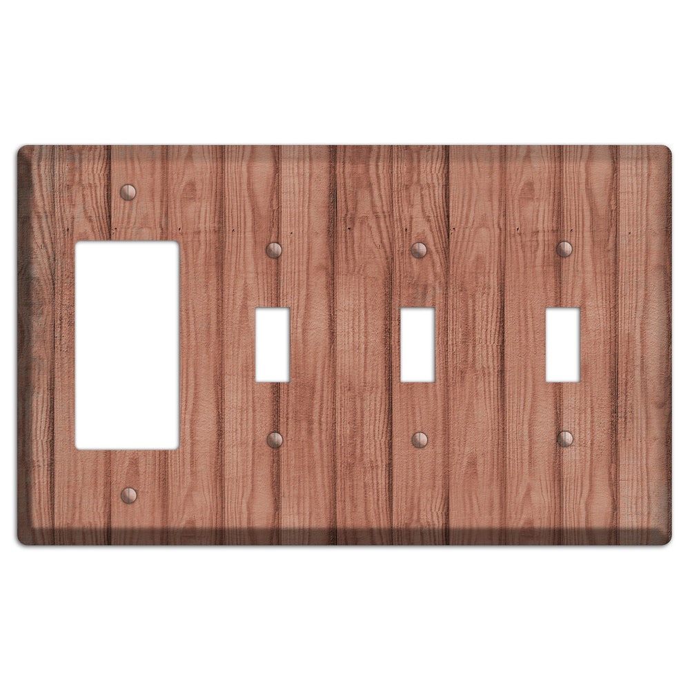 Coral Tree Weathered Wood Rocker / 3 Toggle Wallplate