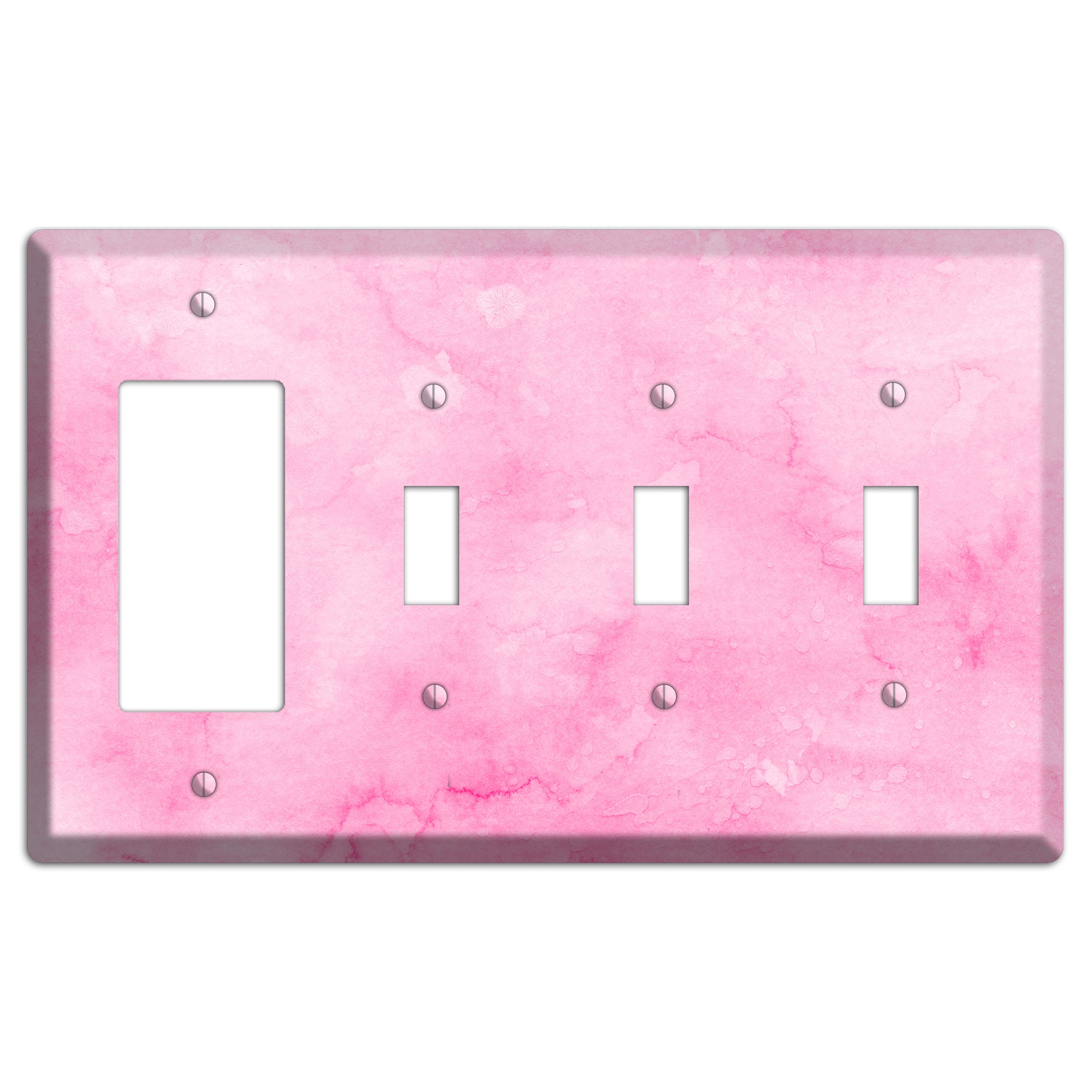 Cinderella Pink Texture Rocker / 3 Toggle Wallplate