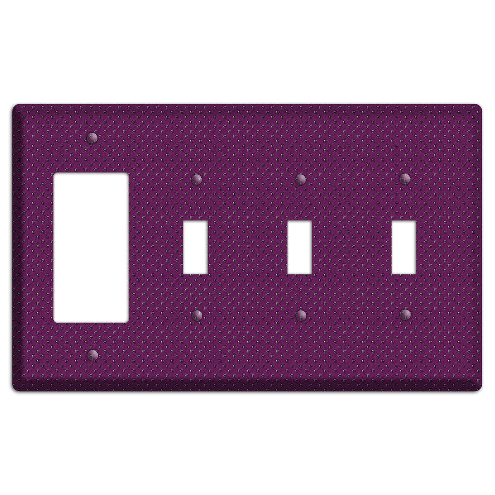 Purple Small Dots Rocker / 3 Toggle Wallplate