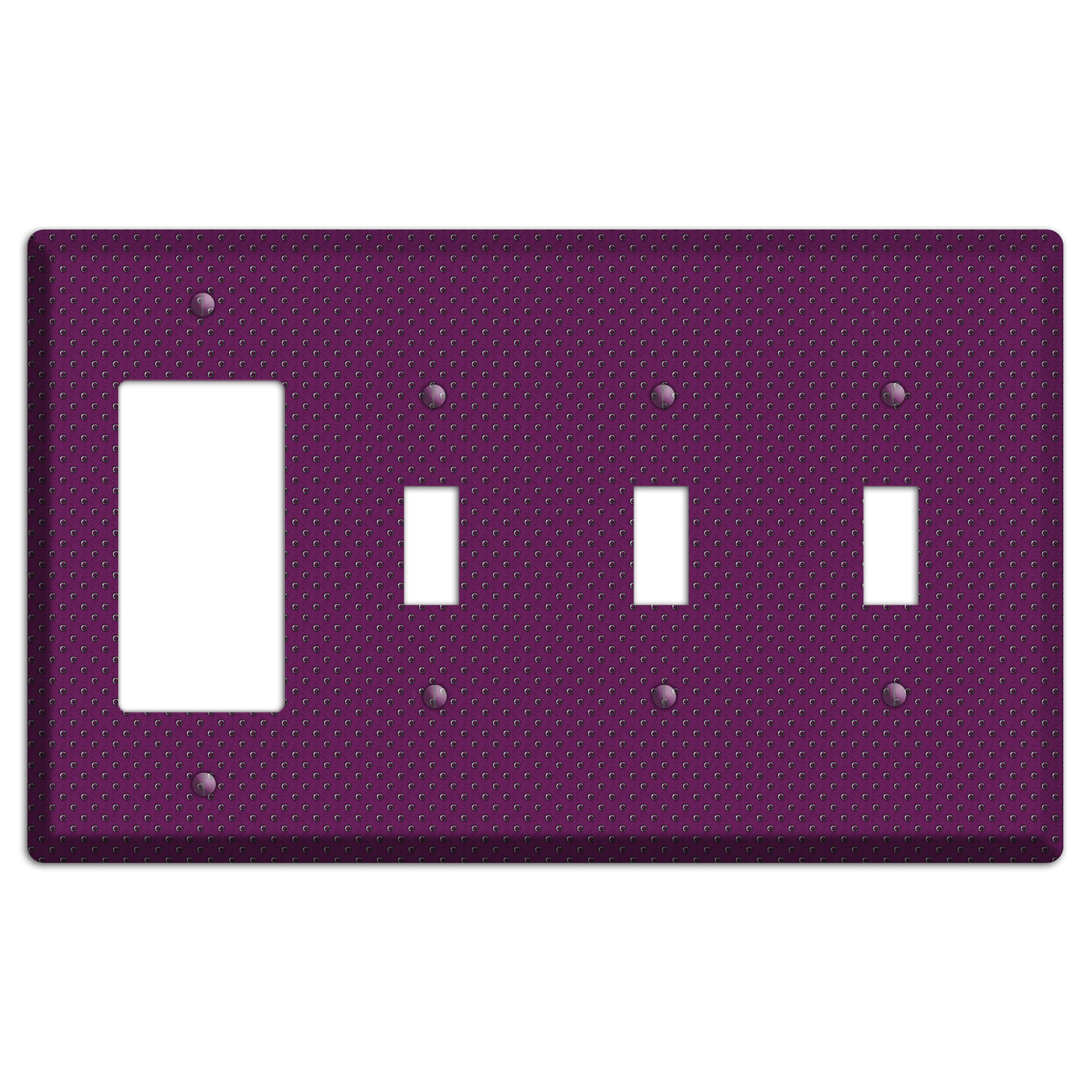 Purple Small Dots Rocker / 3 Toggle Wallplate