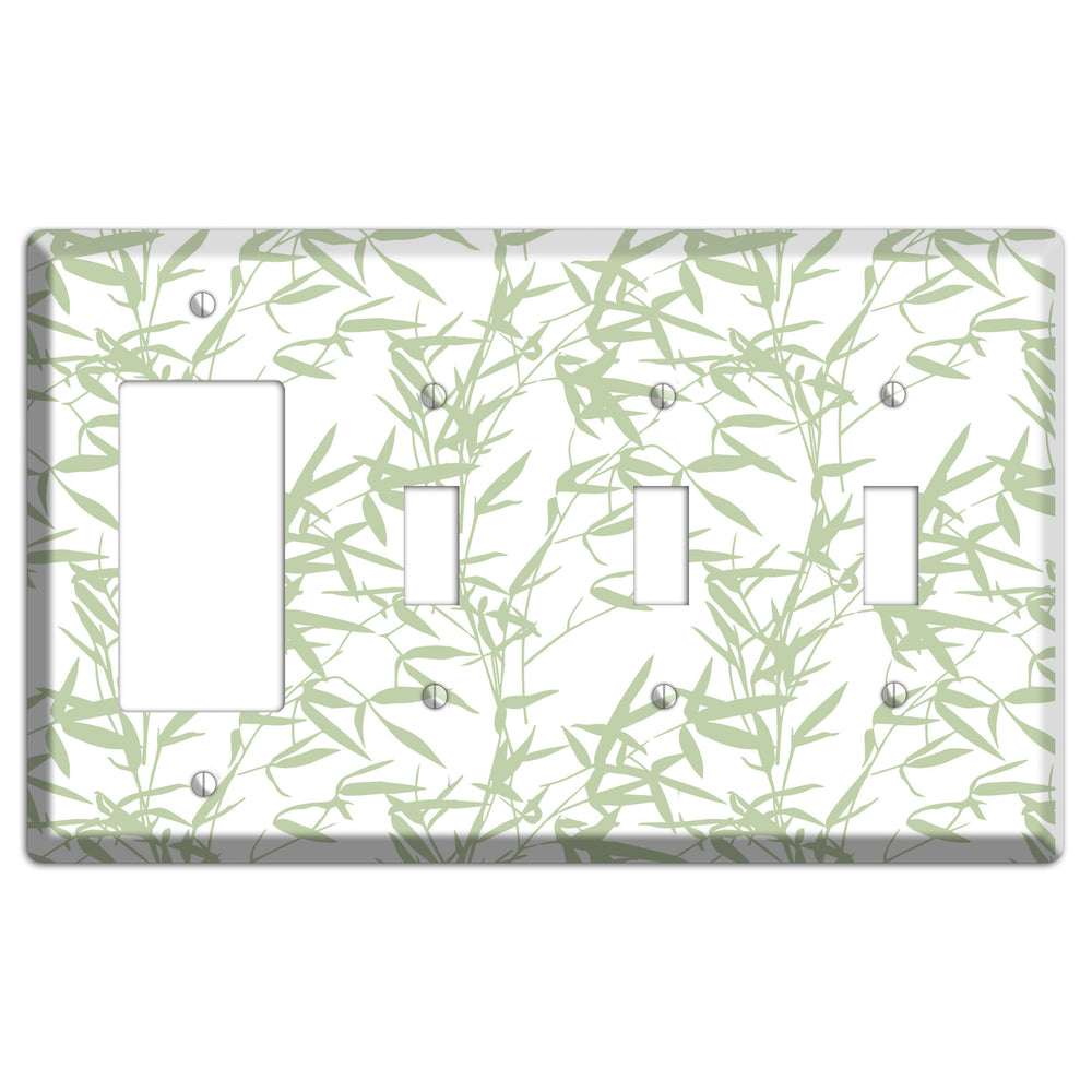 Leaves Style P Rocker / 3 Toggle Wallplate