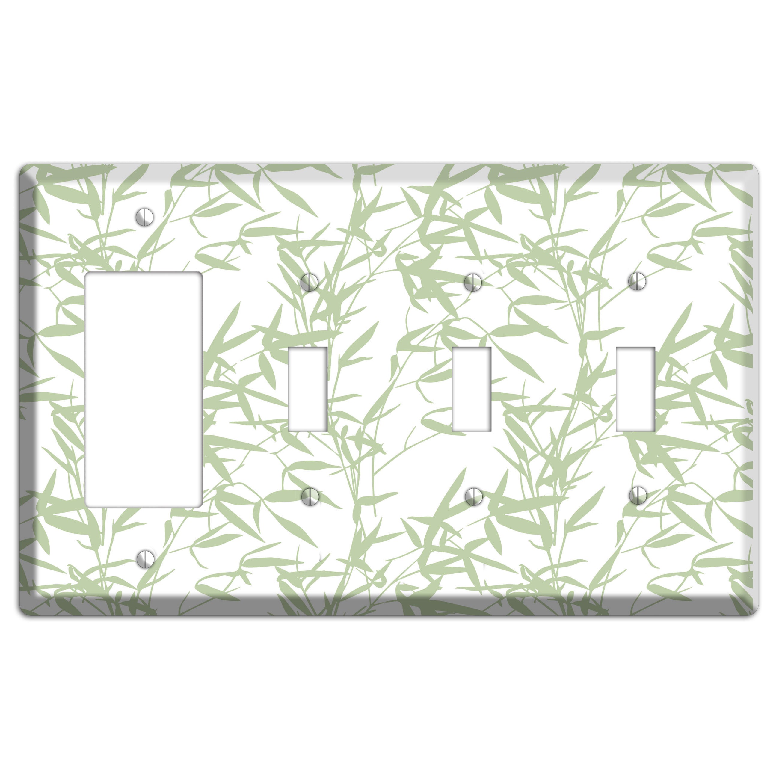 Leaves Style P Rocker / 3 Toggle Wallplate