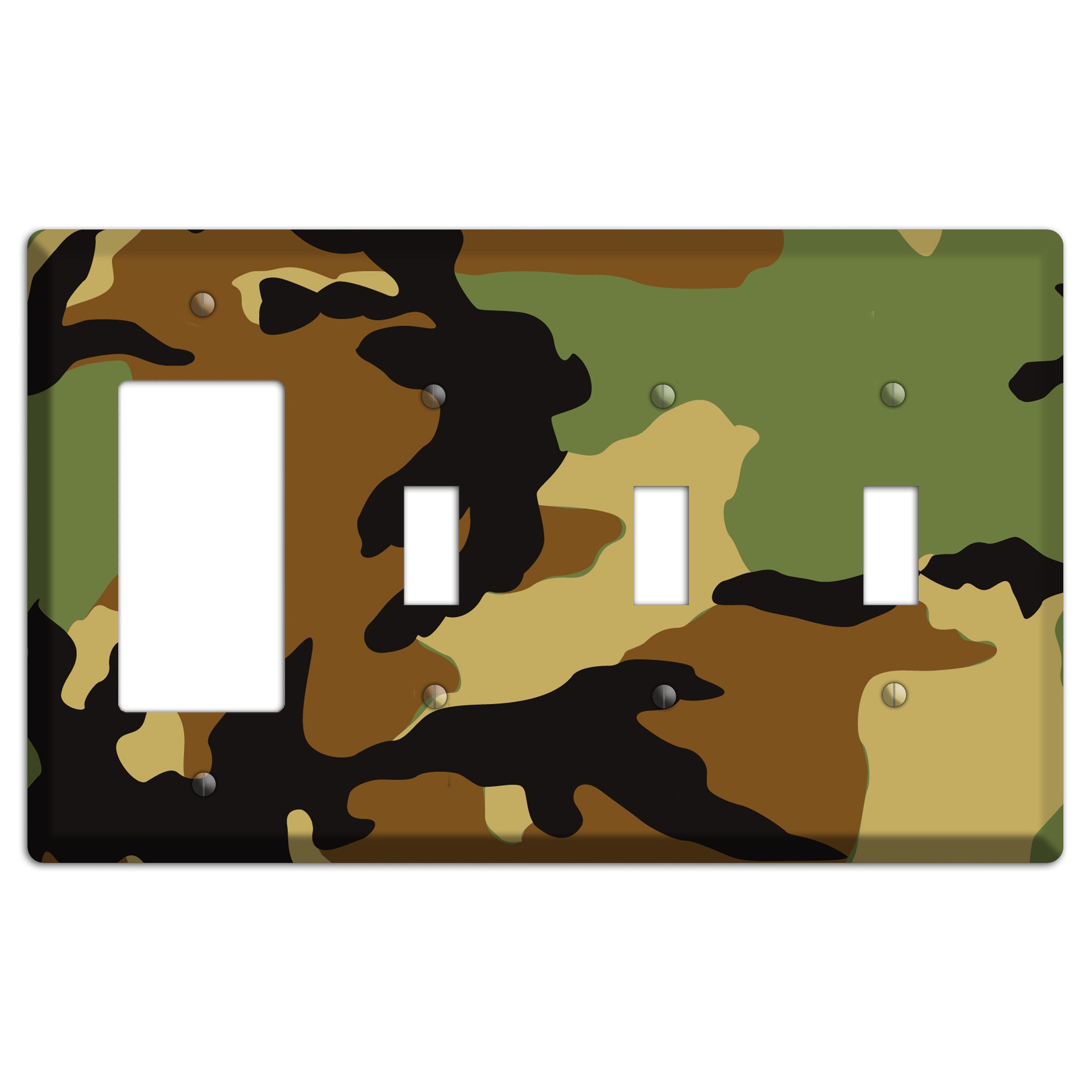 Camoflauge Rocker / 3 Toggle Wallplate