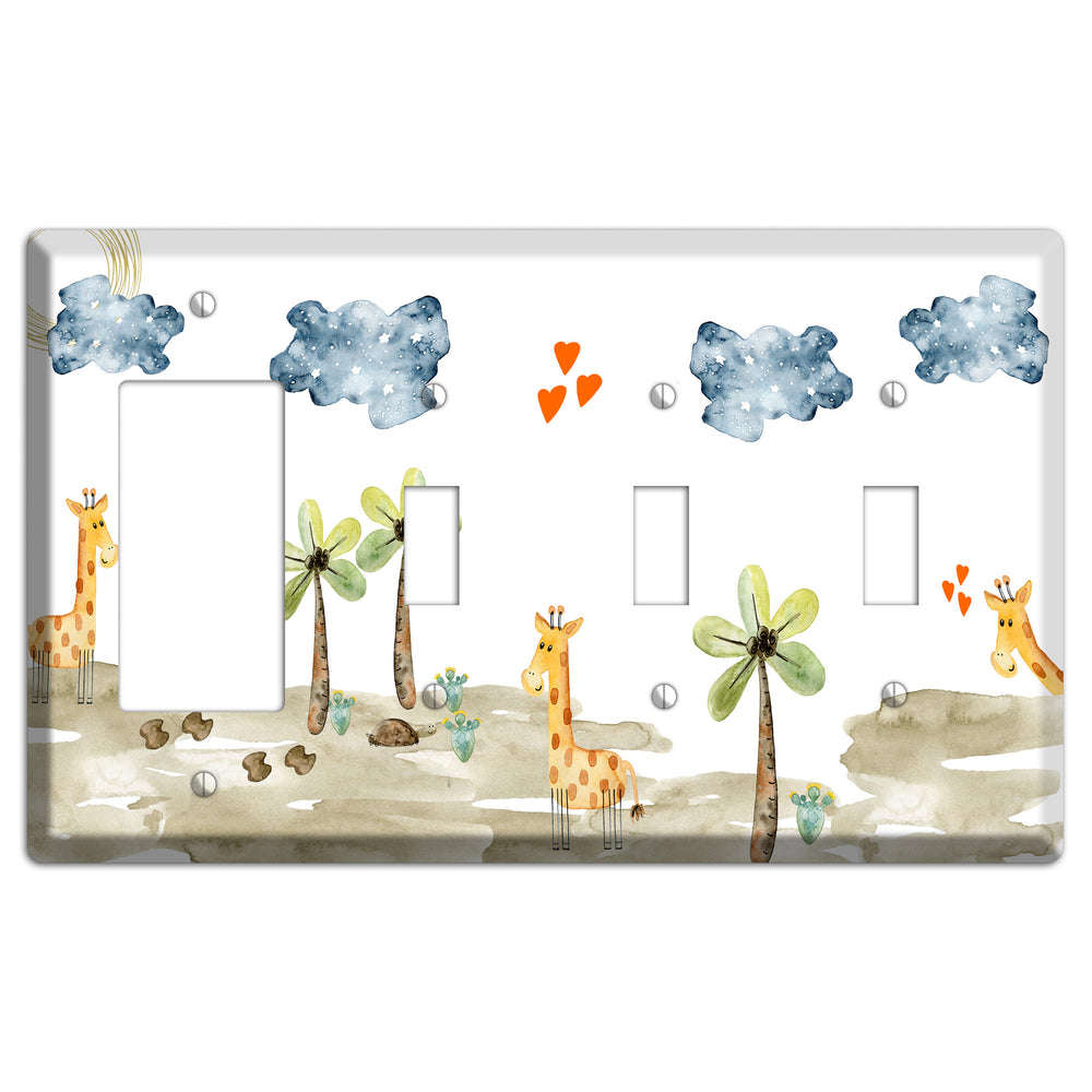 Giraffe Rocker / 3 Toggle Wallplate