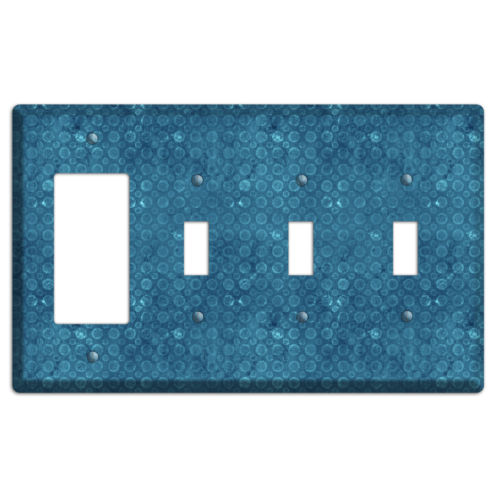 Turquoise Circles Rocker / 3 Toggle Wallplate
