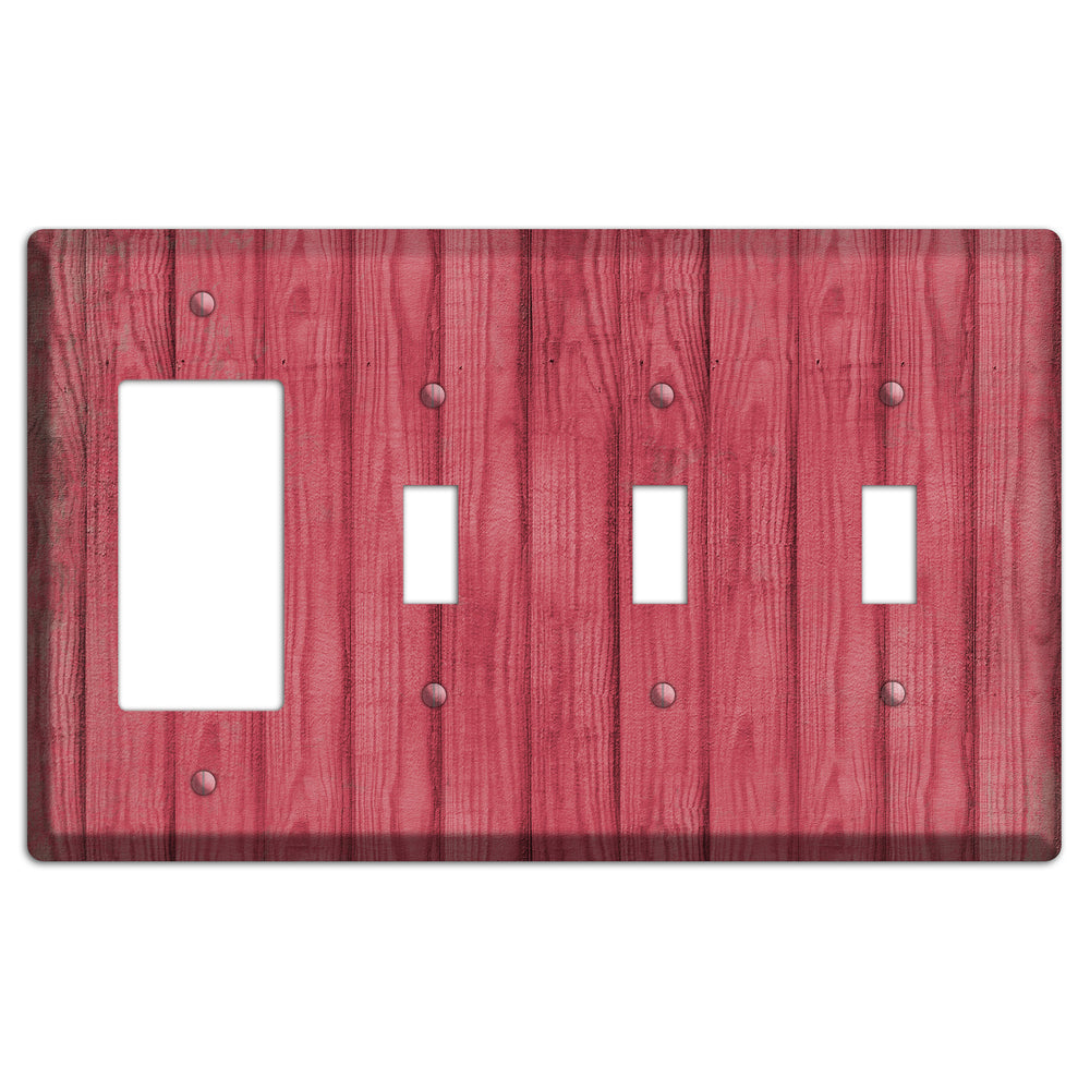 Fuzzy Wuzzy Weathered Wood Rocker / 3 Toggle Wallplate