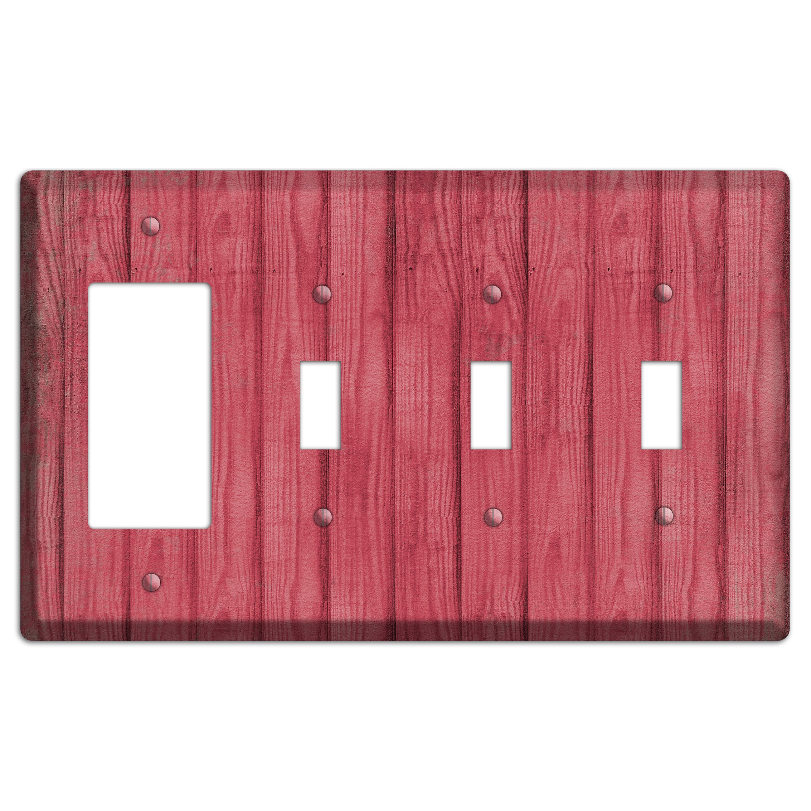 Fuzzy Wuzzy Weathered Wood Rocker / 3 Toggle Wallplate