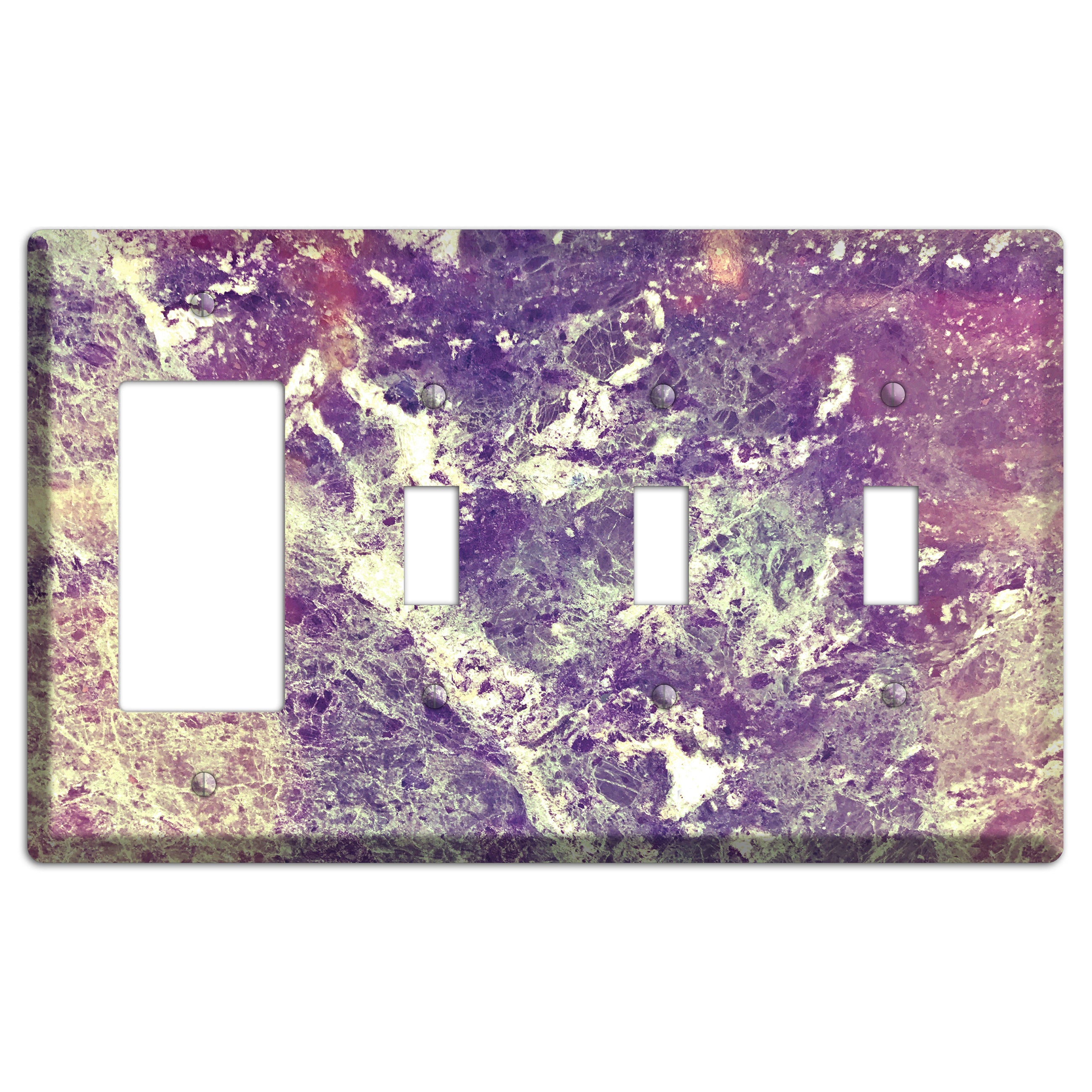 Mamba Marble Rocker / 3 Toggle Wallplate