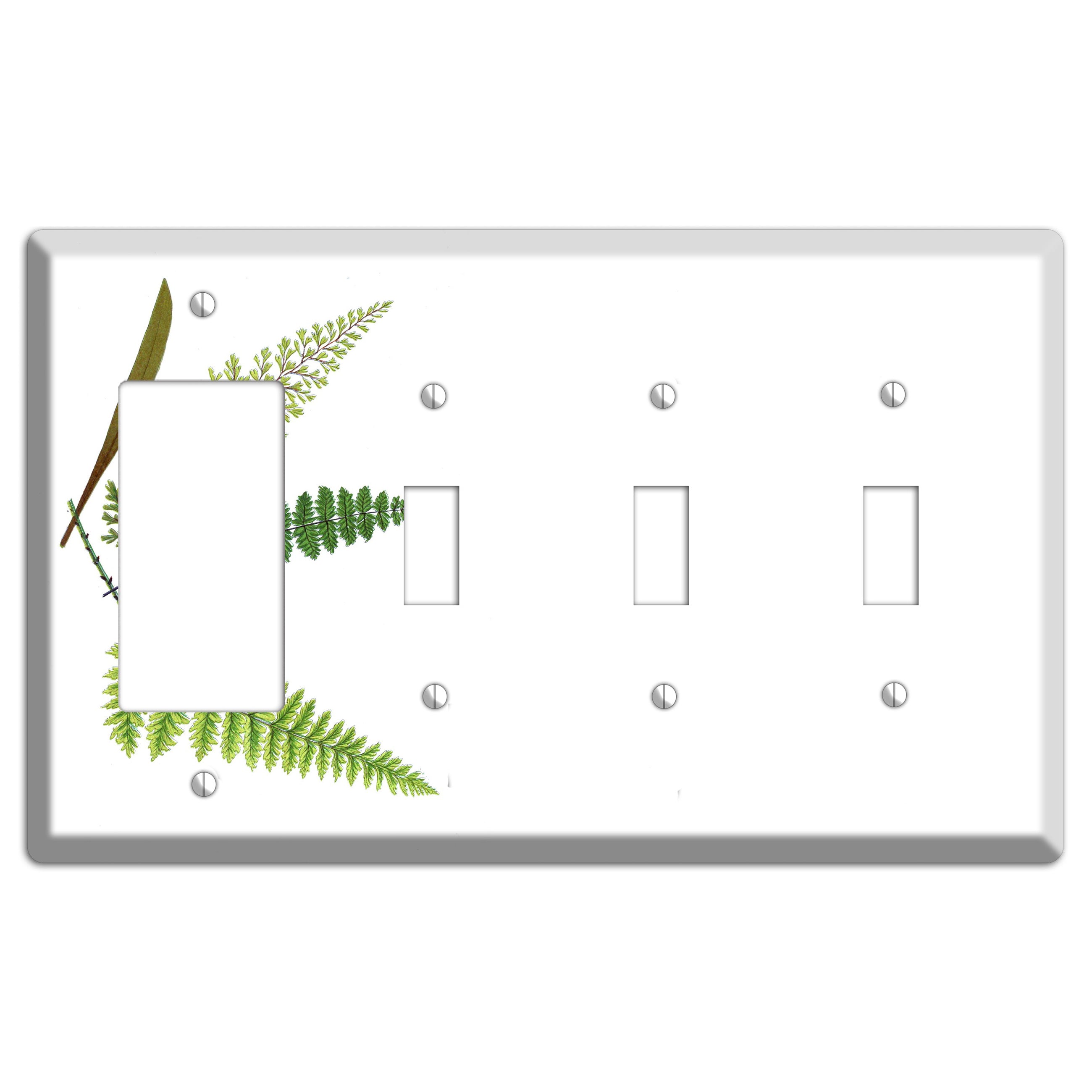 Ferns Rocker / 3 Toggle Wallplate