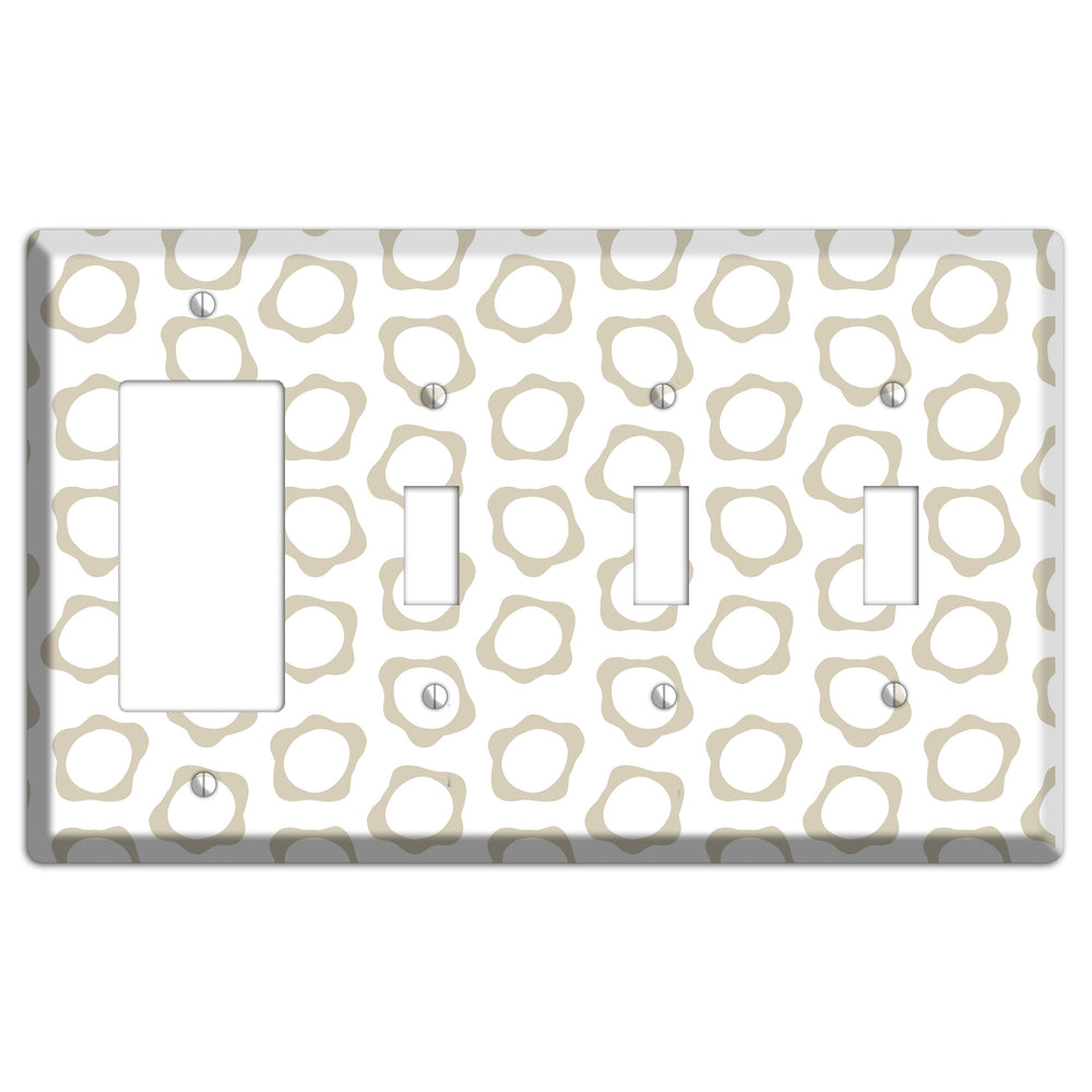 Simple Scandanavian Style X Rocker / 3 Toggle Wallplate