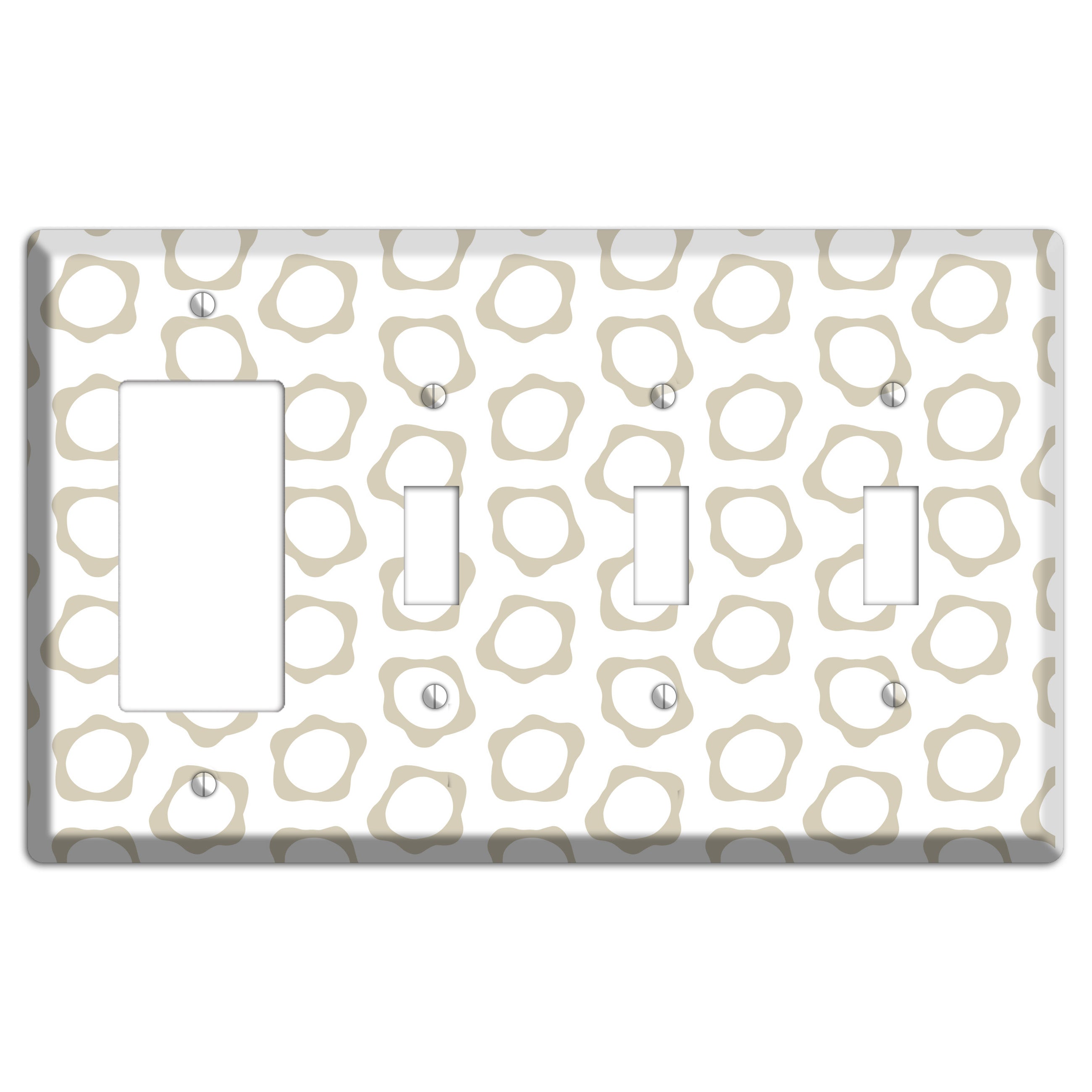 Simple Scandanavian Style X Rocker / 3 Toggle Wallplate