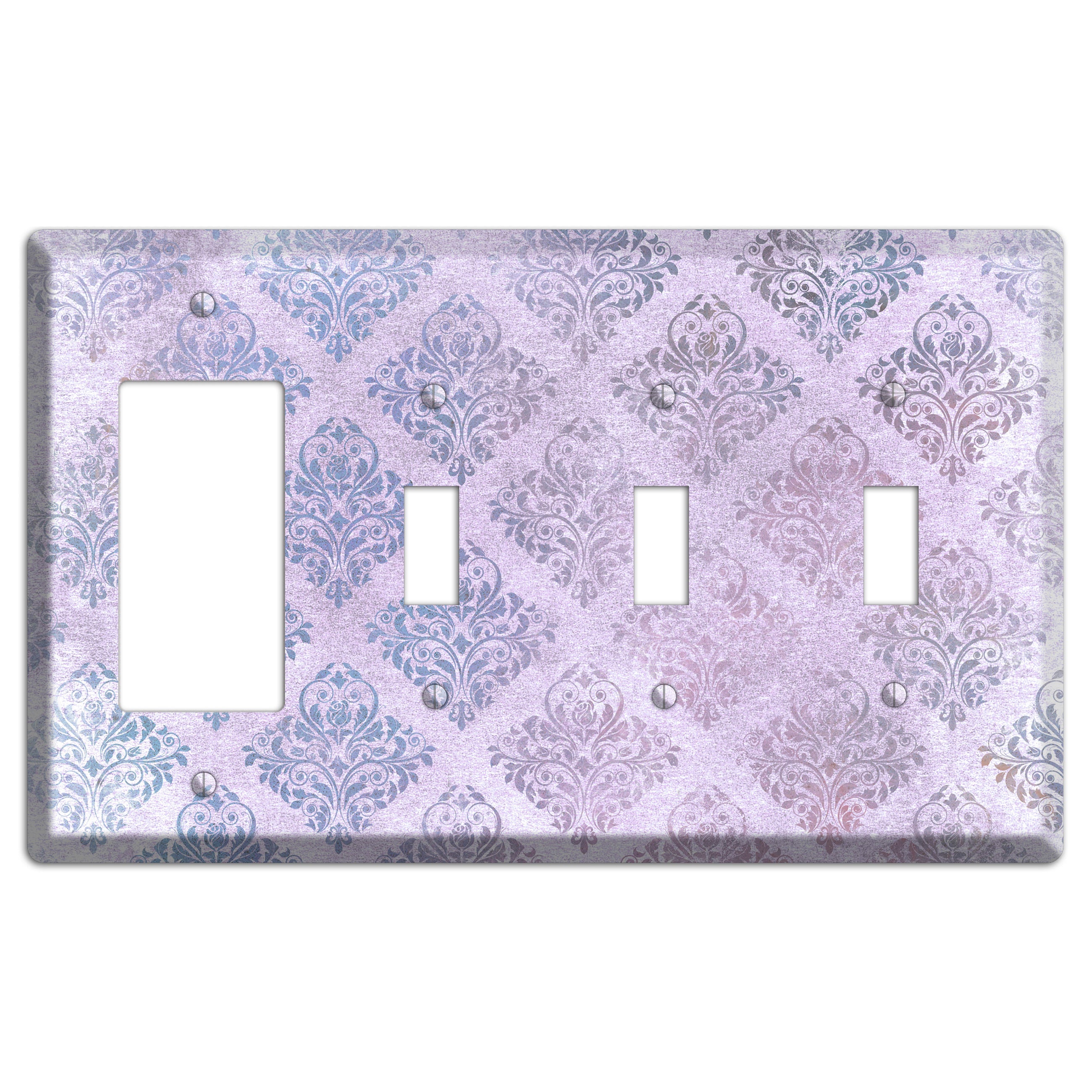 Logan Whimsical Damask Rocker / 3 Toggle Wallplate