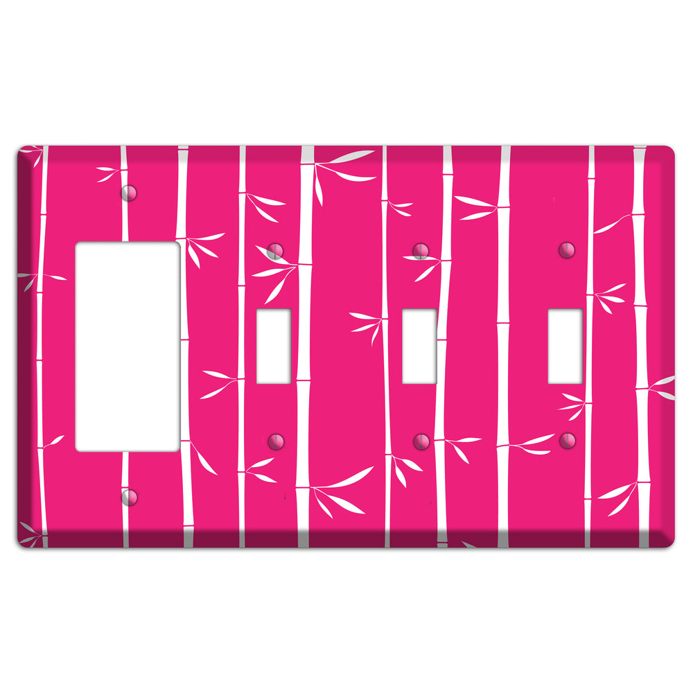 Pink Bamboo Rocker / 3 Toggle Wallplate