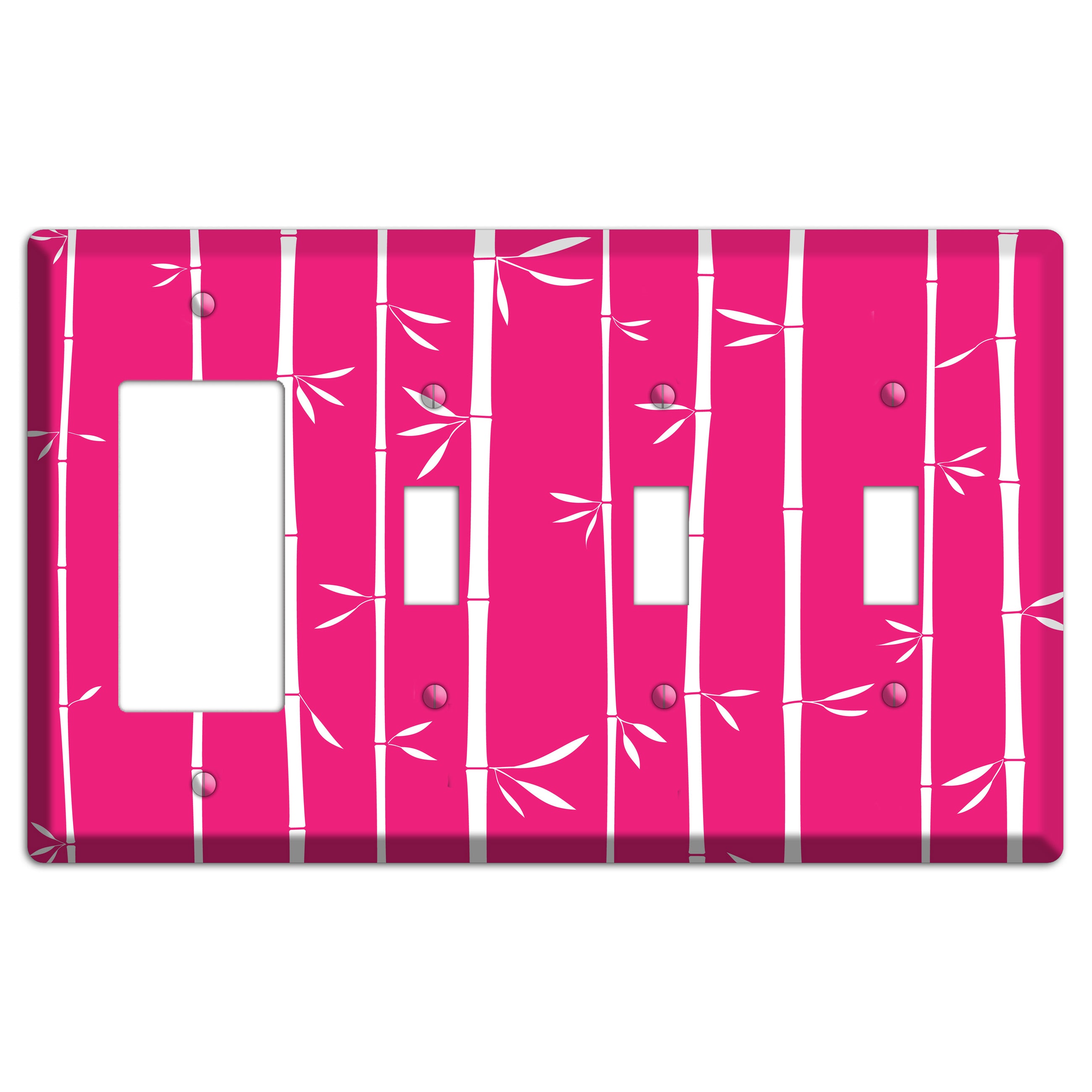 Pink Bamboo Rocker / 3 Toggle Wallplate