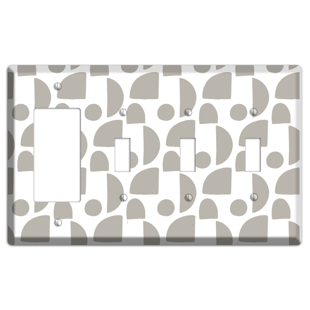 Simple Scandanavian Style L Rocker / 3 Toggle Wallplate