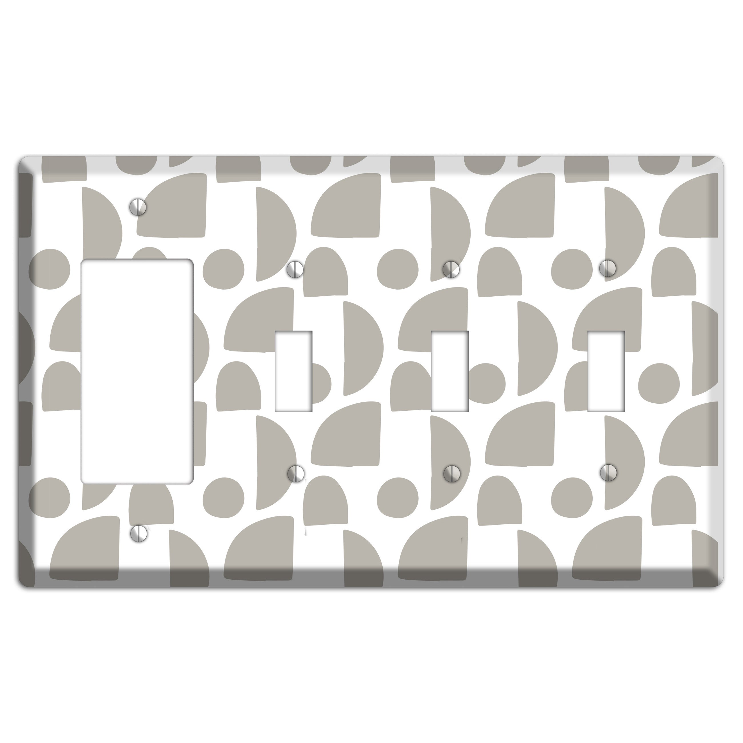 Simple Scandanavian Style L Rocker / 3 Toggle Wallplate