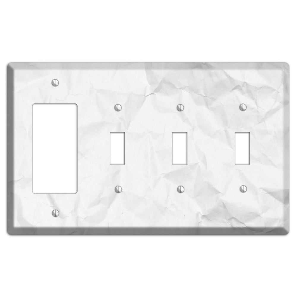 Seashell Crinkled Paper Rocker / 3 Toggle Wallplate