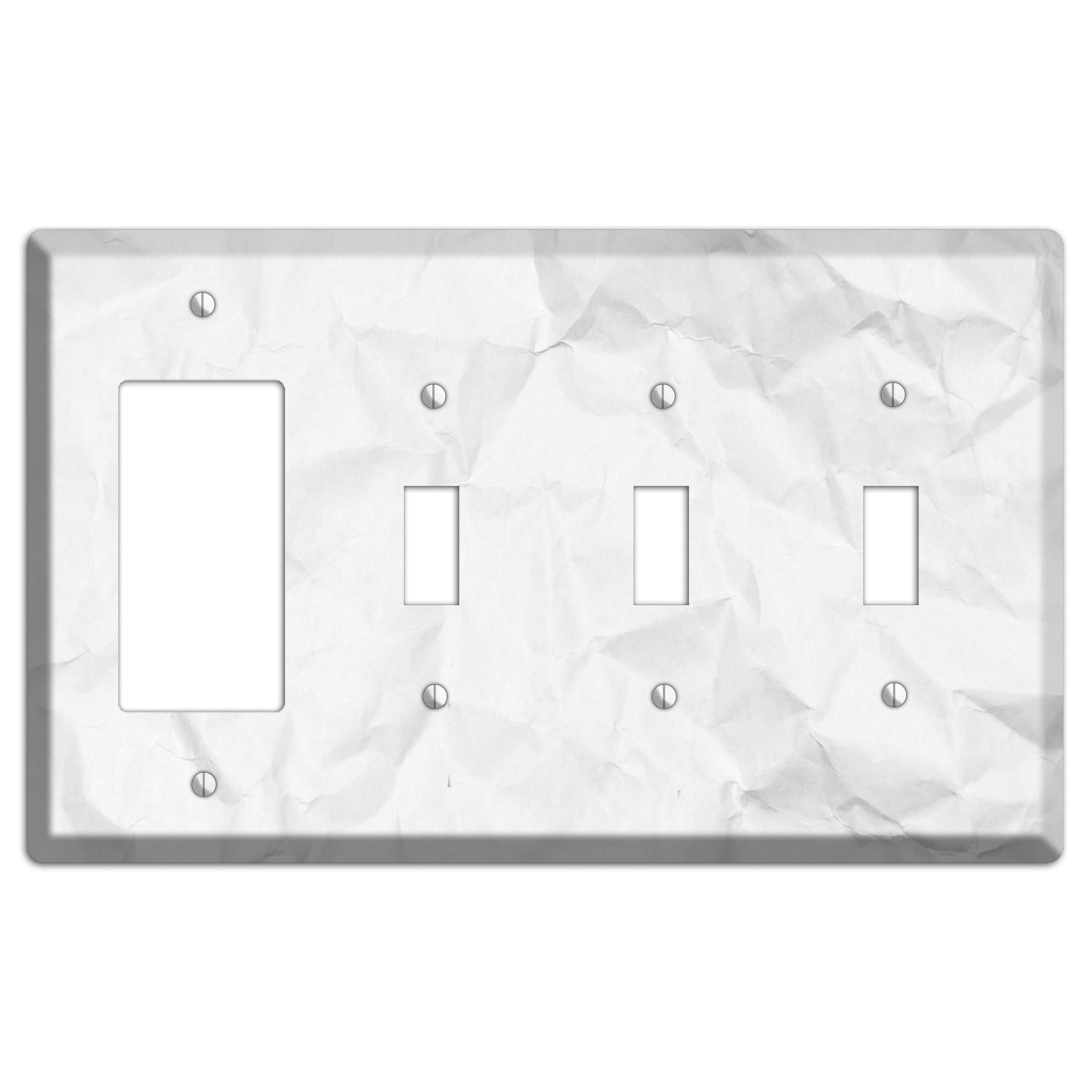 Seashell Crinkled Paper Rocker / 3 Toggle Wallplate