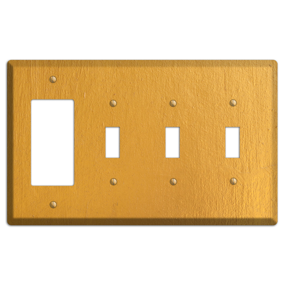 Gold Concrete Rocker / 3 Toggle Wallplate