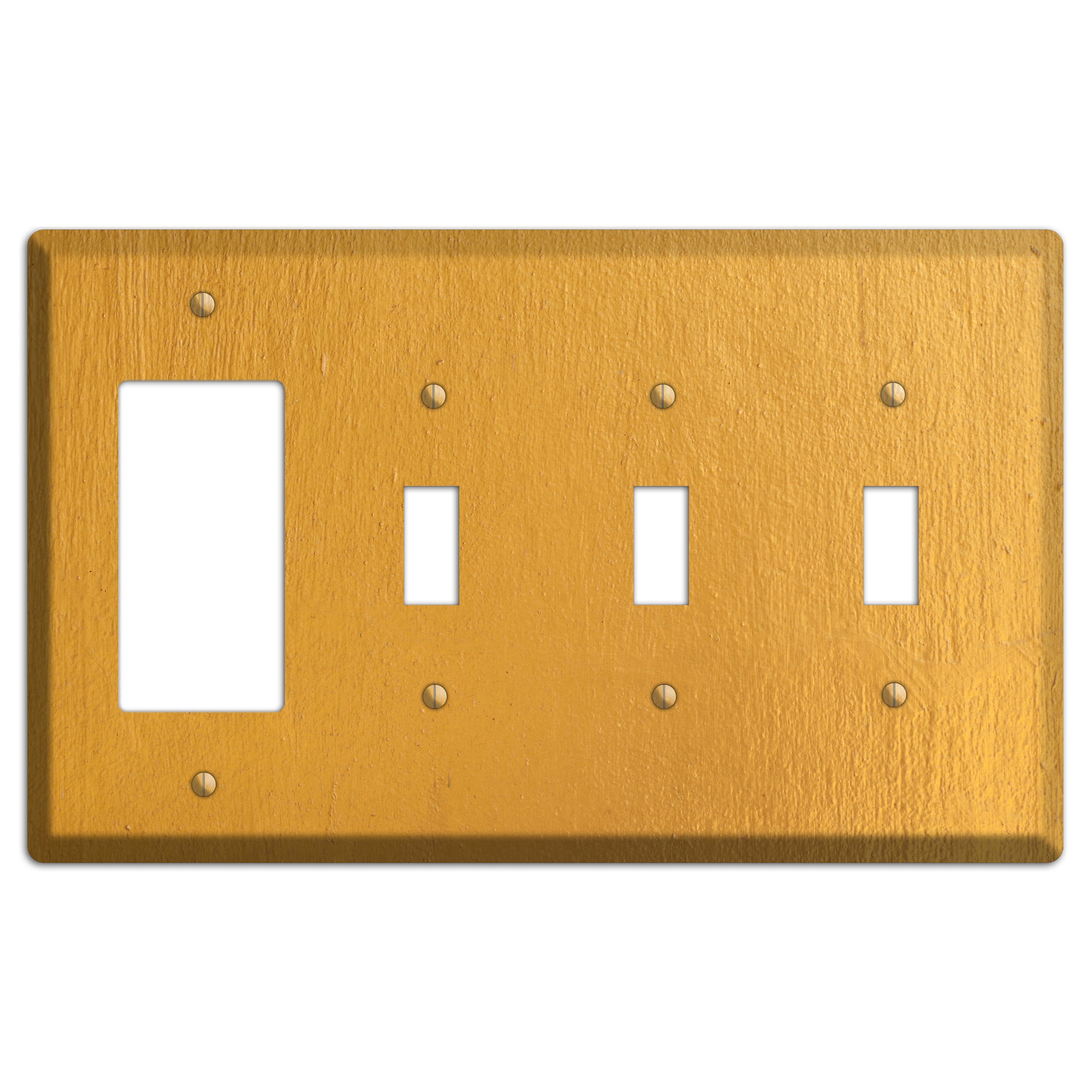 Gold Concrete Rocker / 3 Toggle Wallplate