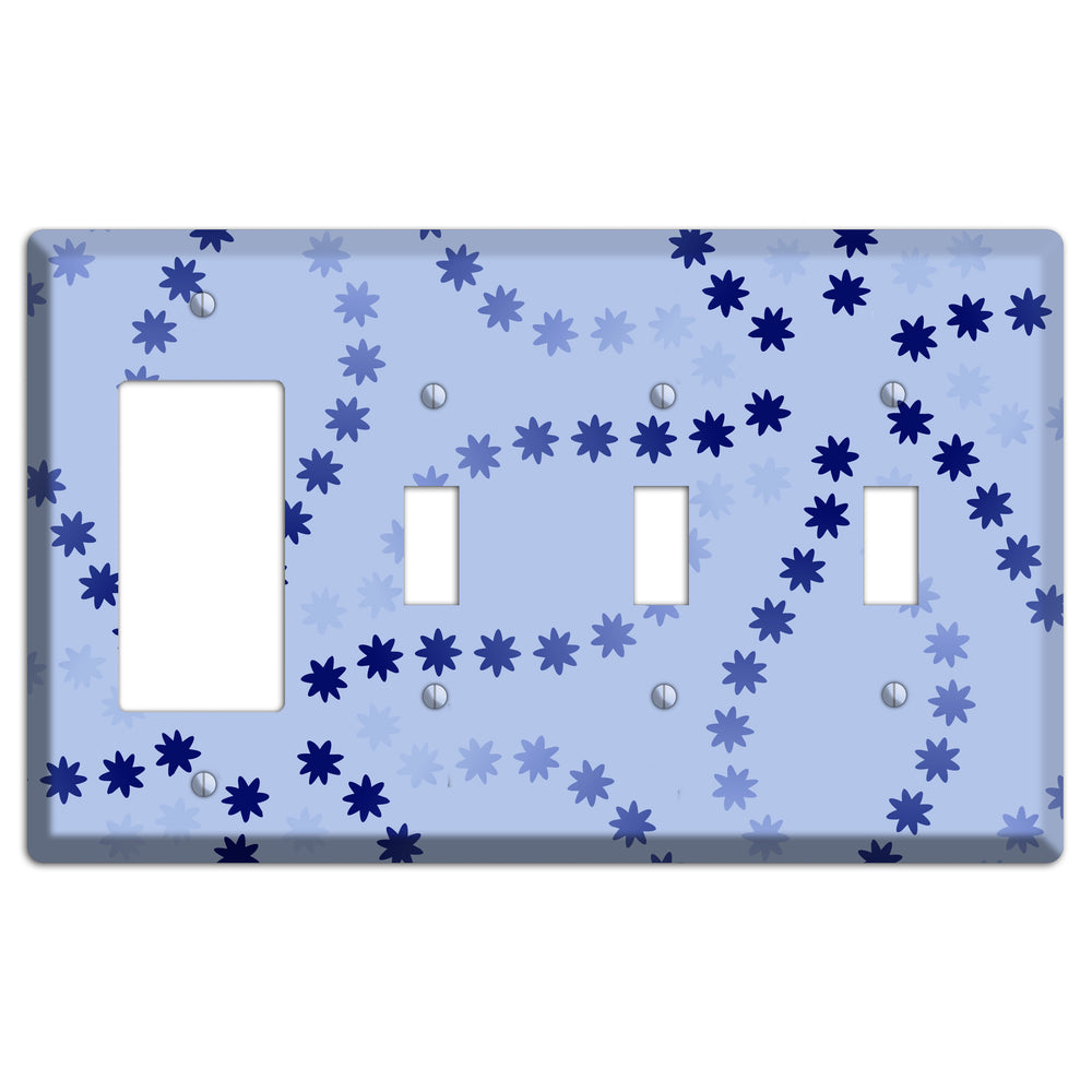 Periwinkle with Blue Constellation Rocker / 3 Toggle Wallplate