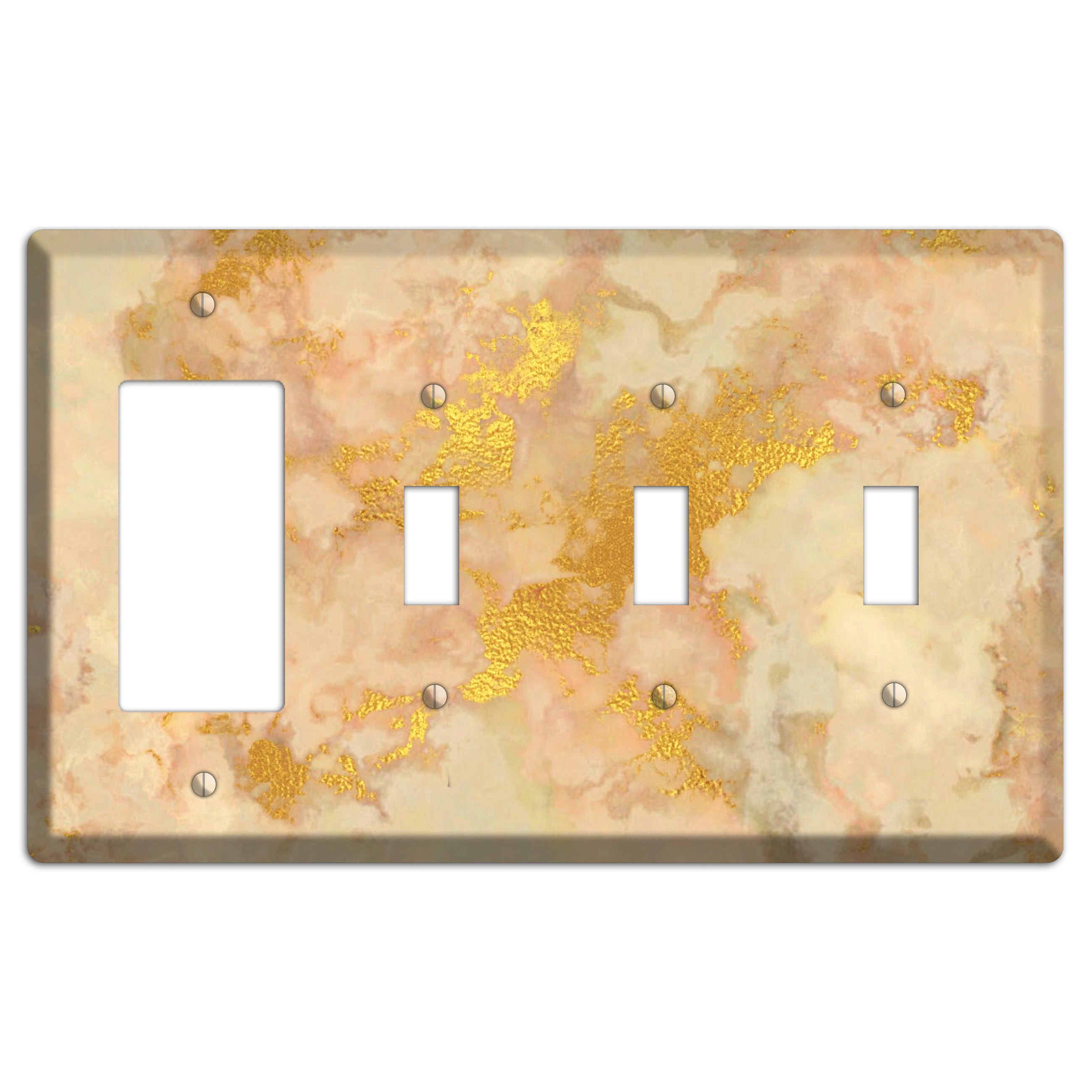 Old Gold Marble Rocker / 3 Toggle Wallplate