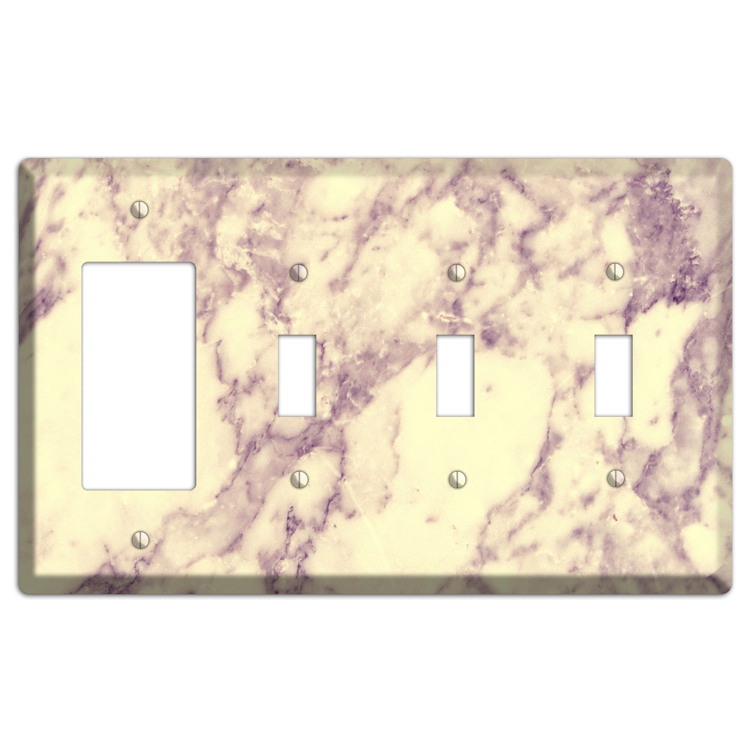 Champagne Marble Rocker / 3 Toggle Wallplate