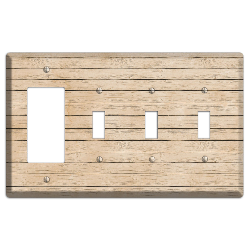 Akaroa Neutral Texture Rocker / 3 Toggle Wallplate