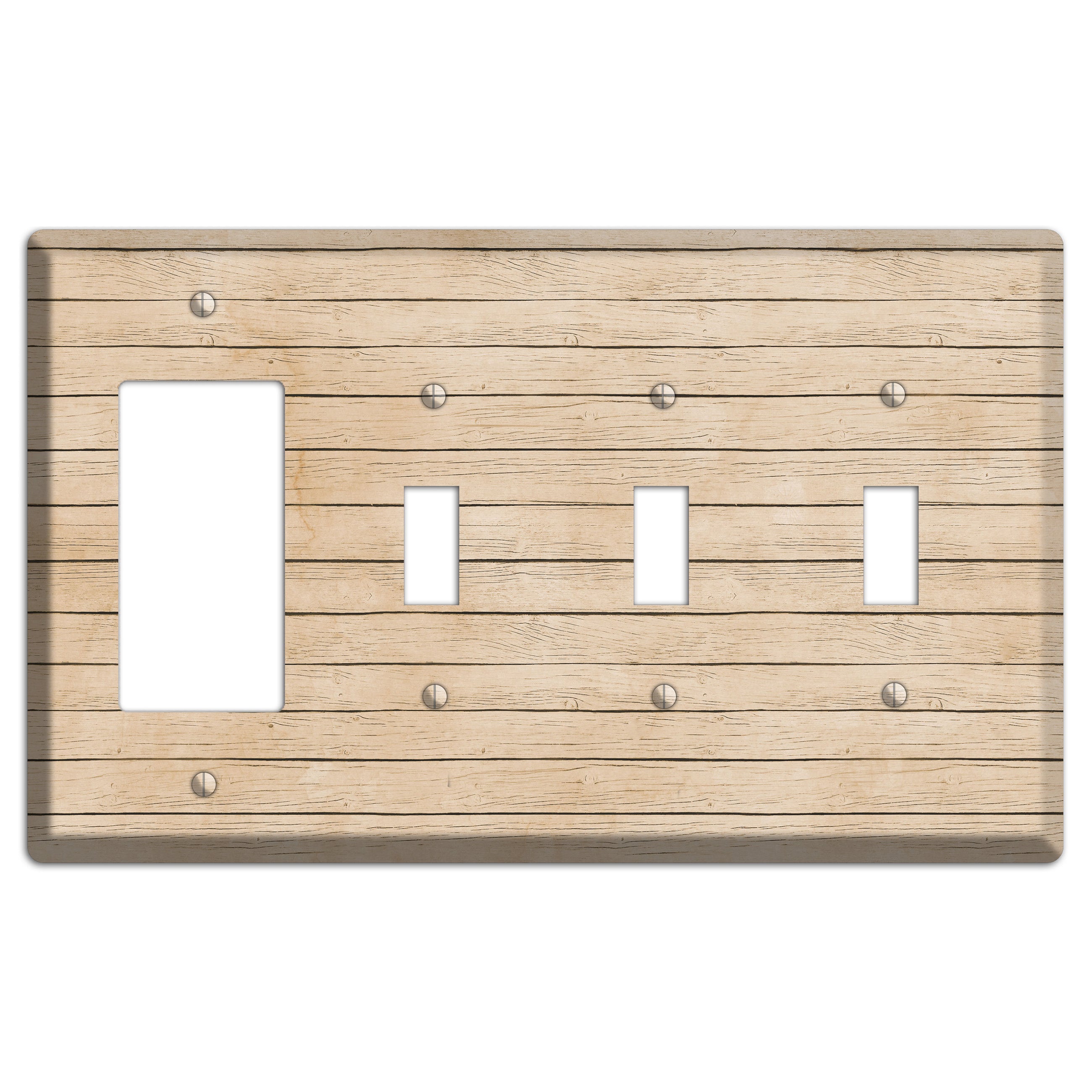 Akaroa Neutral Texture Rocker / 3 Toggle Wallplate