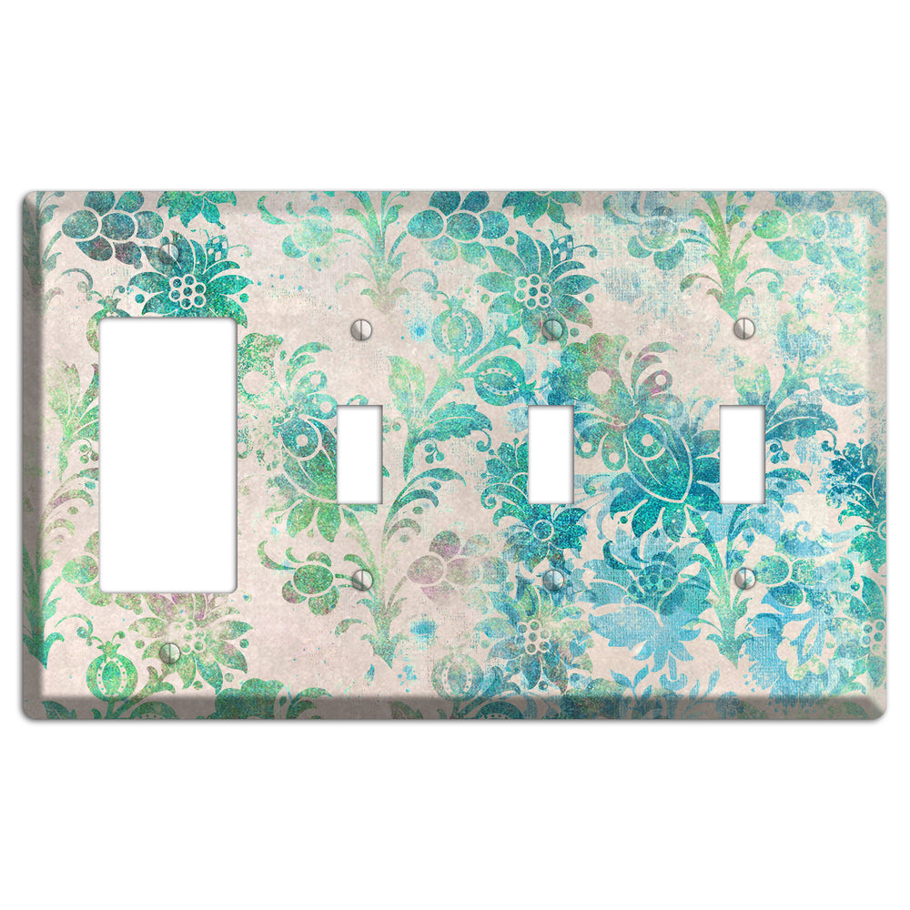 Acapulco Whimsical Damask Rocker / 3 Toggle Wallplate