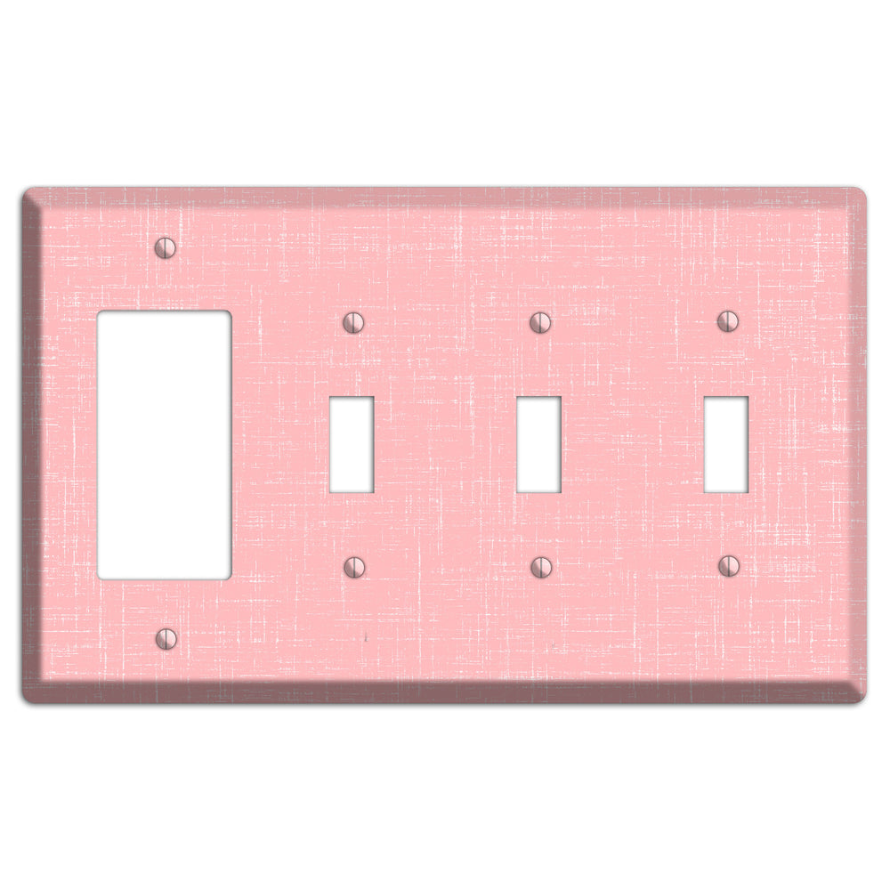 Amber Soft Coral Rocker / 3 Toggle Wallplate