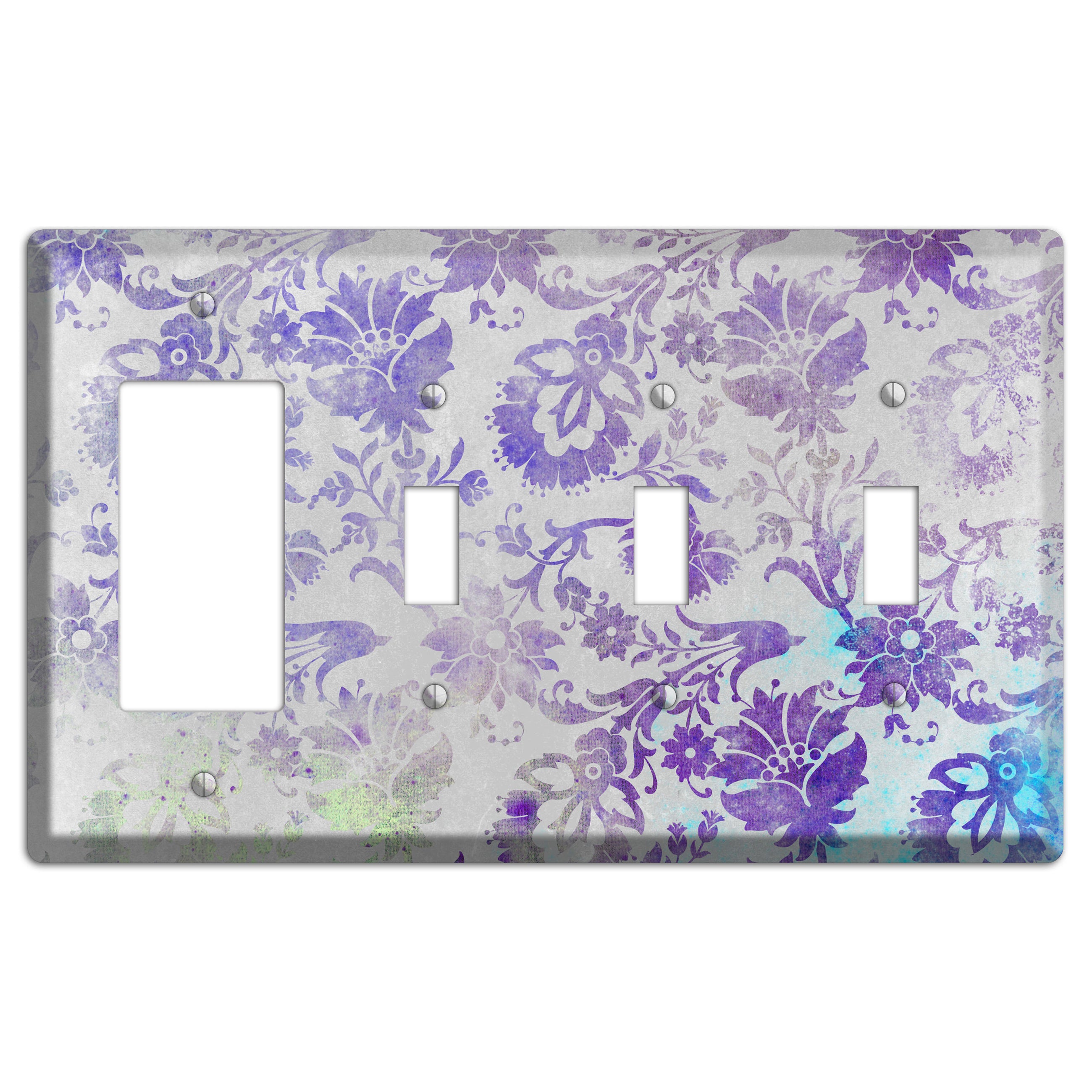 Chatelle Whimsical Damask Rocker / 3 Toggle Wallplate