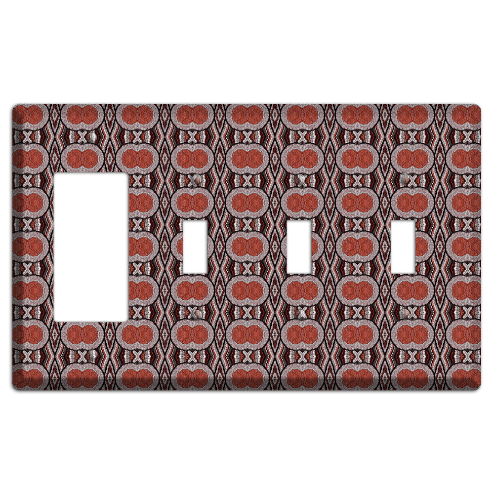 Red Tapestry Rocker / 3 Toggle Wallplate