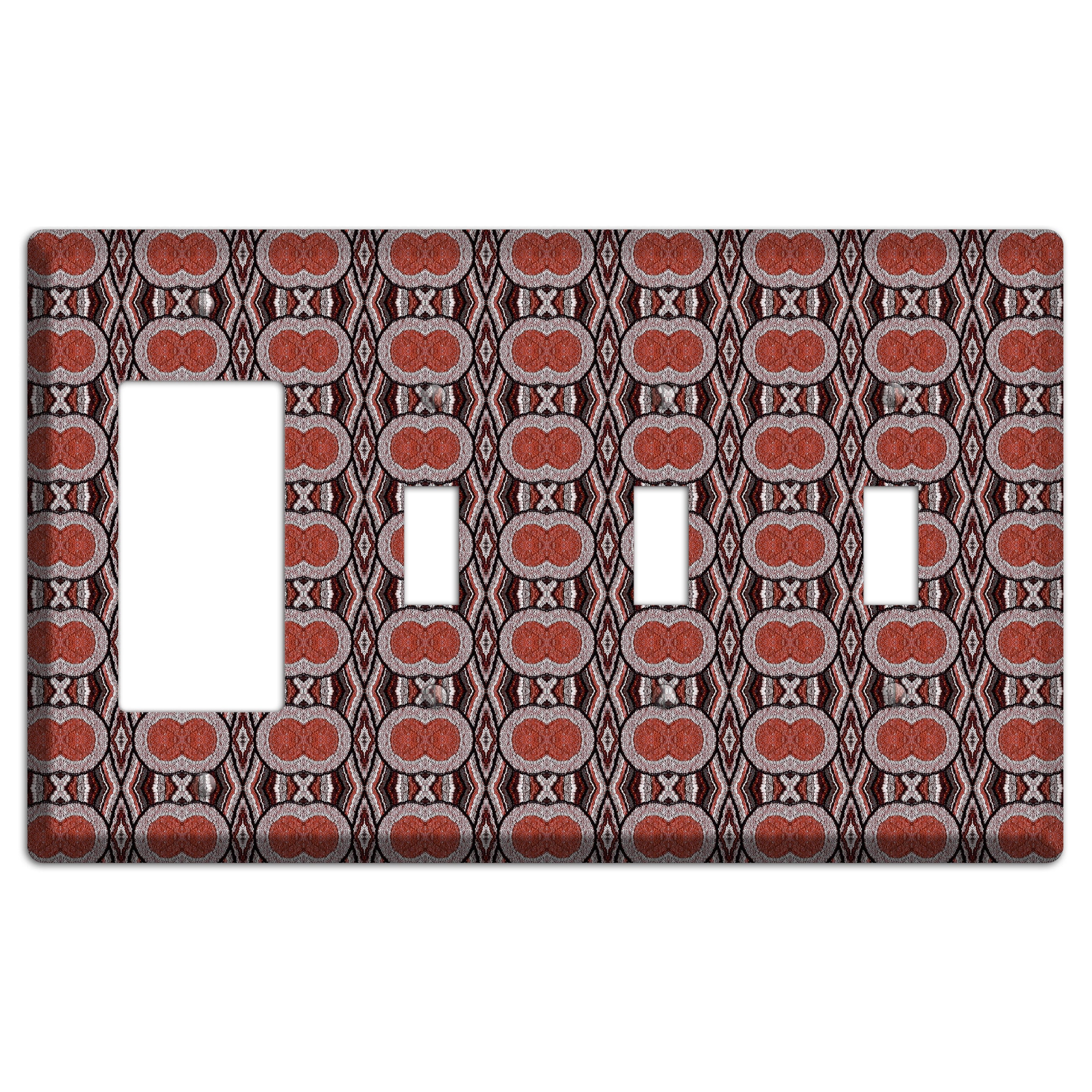 Red Tapestry Rocker / 3 Toggle Wallplate