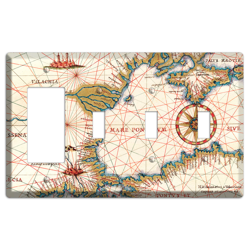 Map of Bulgaria Rocker / 3 Toggle Wallplate