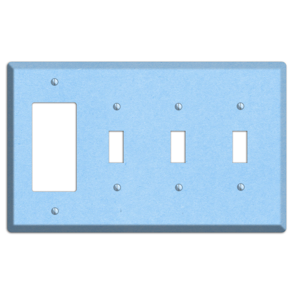 Light Sky Blue Kraft Rocker / 3 Toggle Wallplate