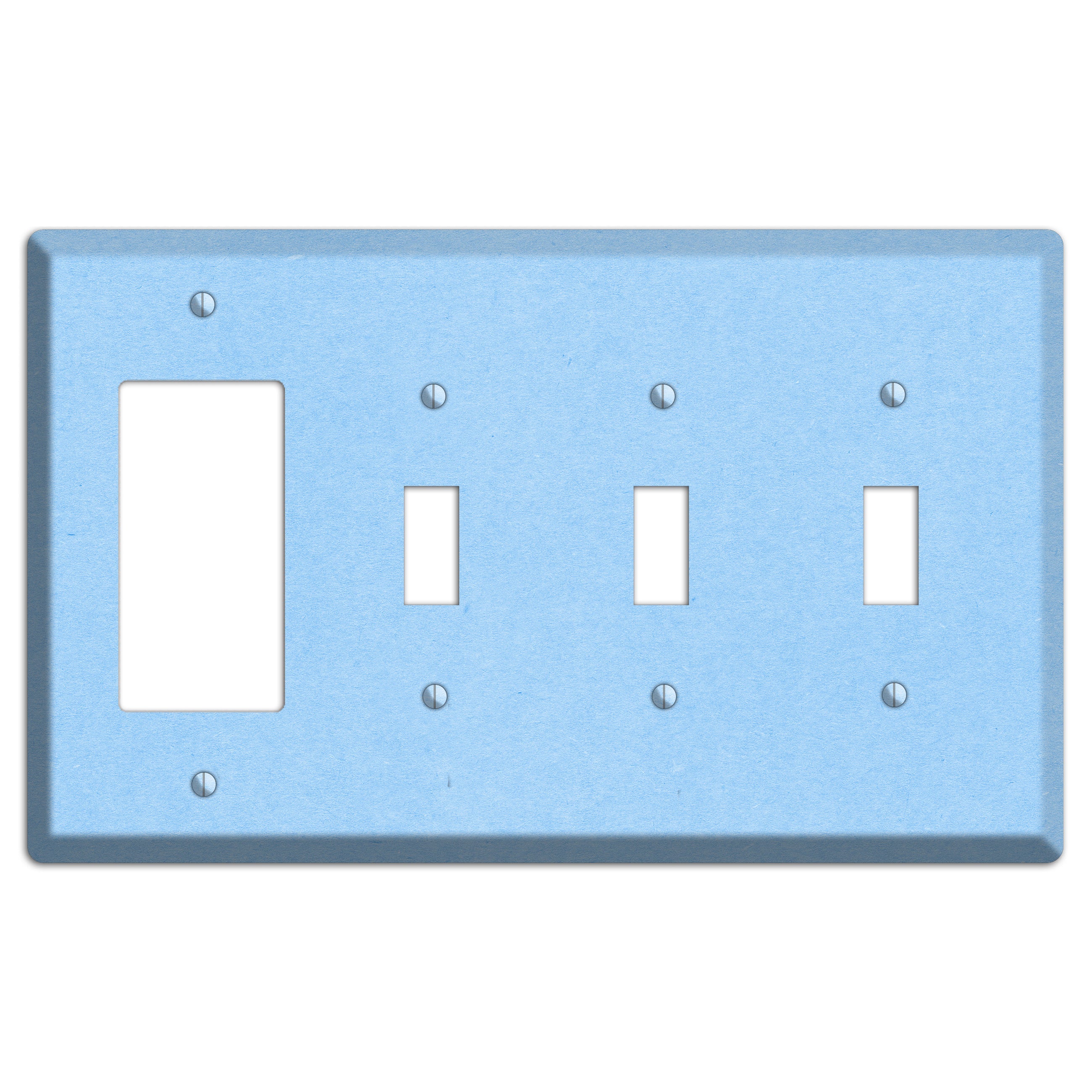 Light Sky Blue Kraft Rocker / 3 Toggle Wallplate