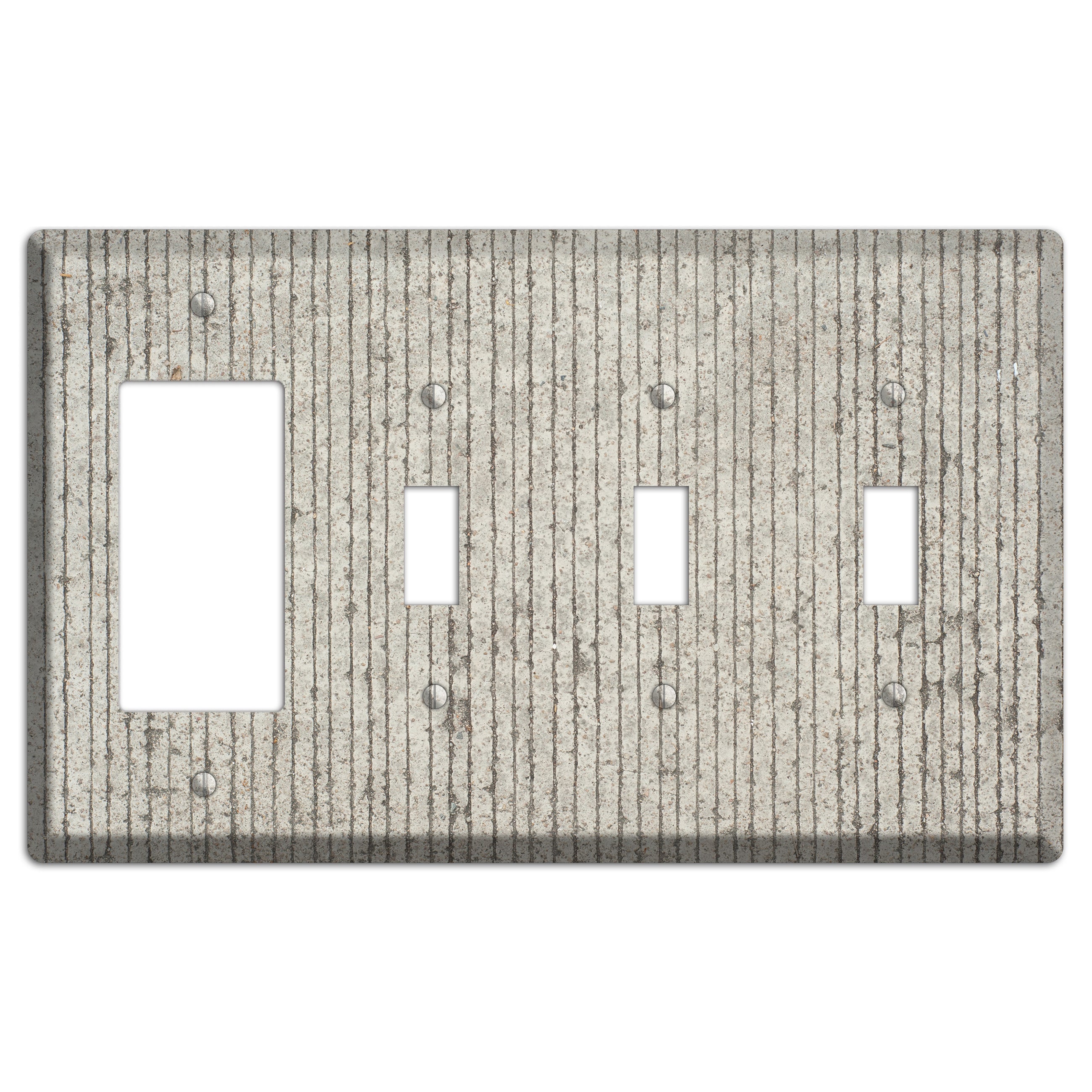 Vertical Concrete Rocker / 3 Toggle Wallplate