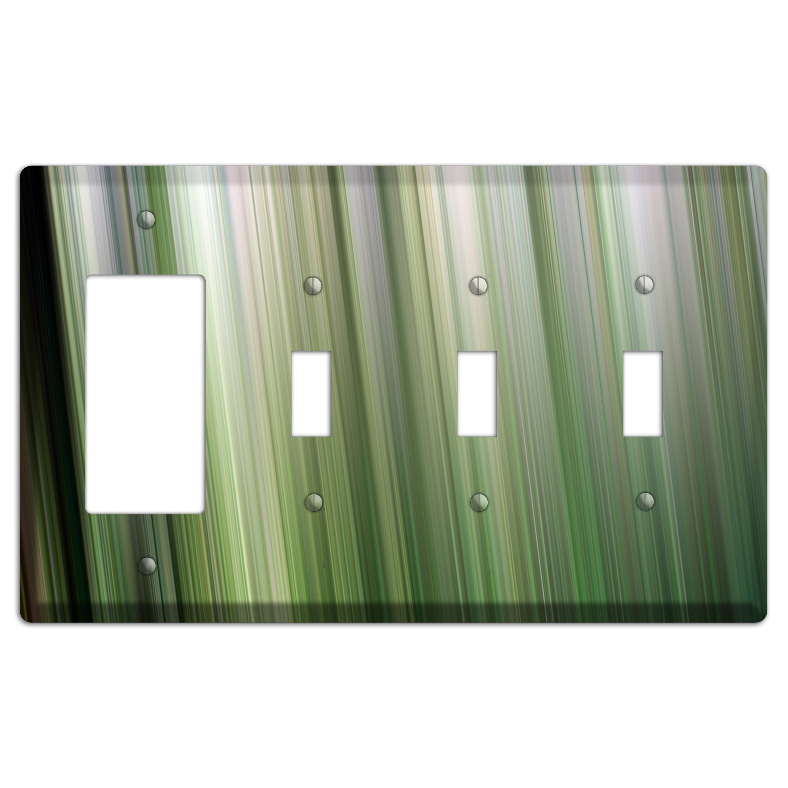 Green Ray of Light 2 Rocker / 3 Toggle Wallplate