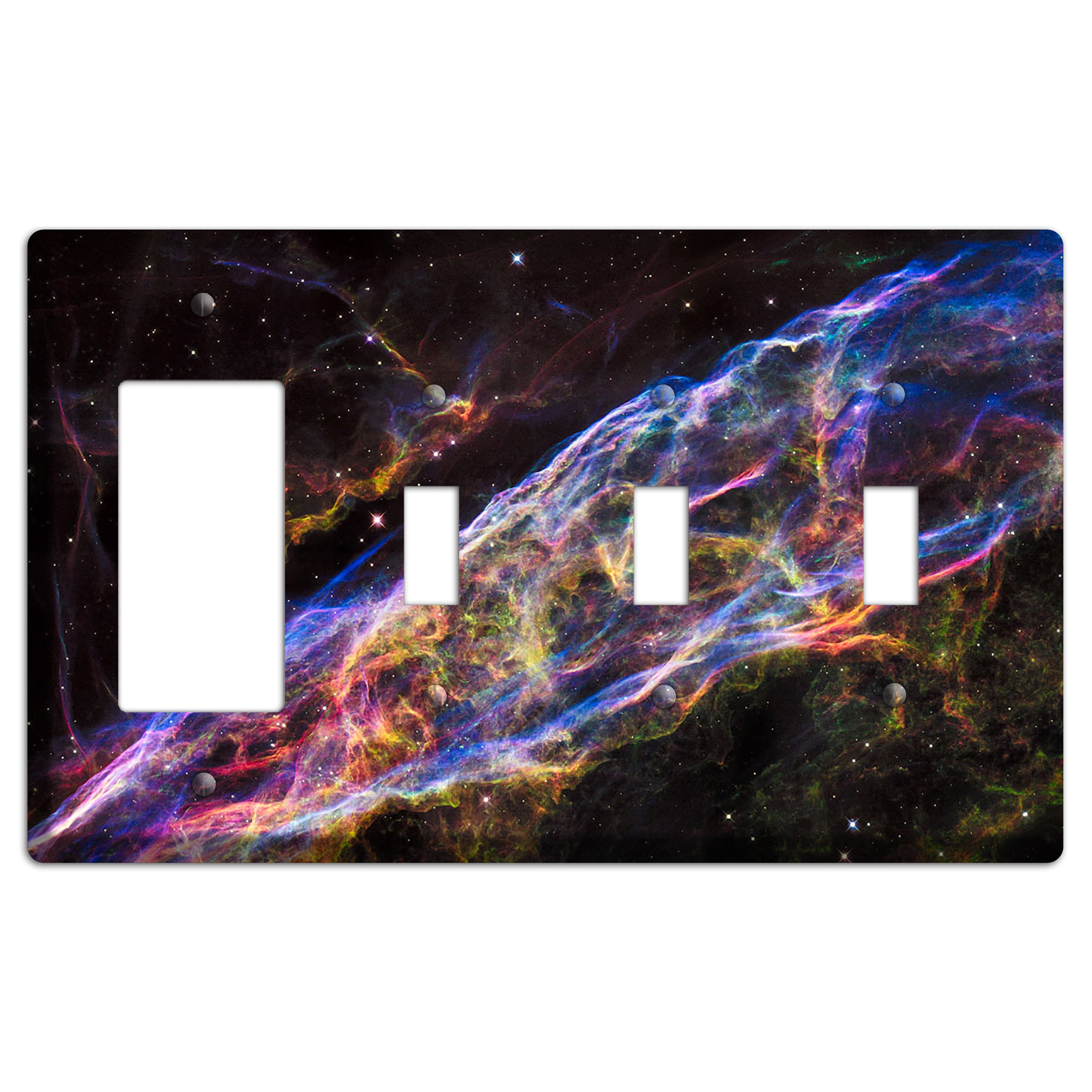 Veil Nebula Rocker / 3 Toggle Wallplate