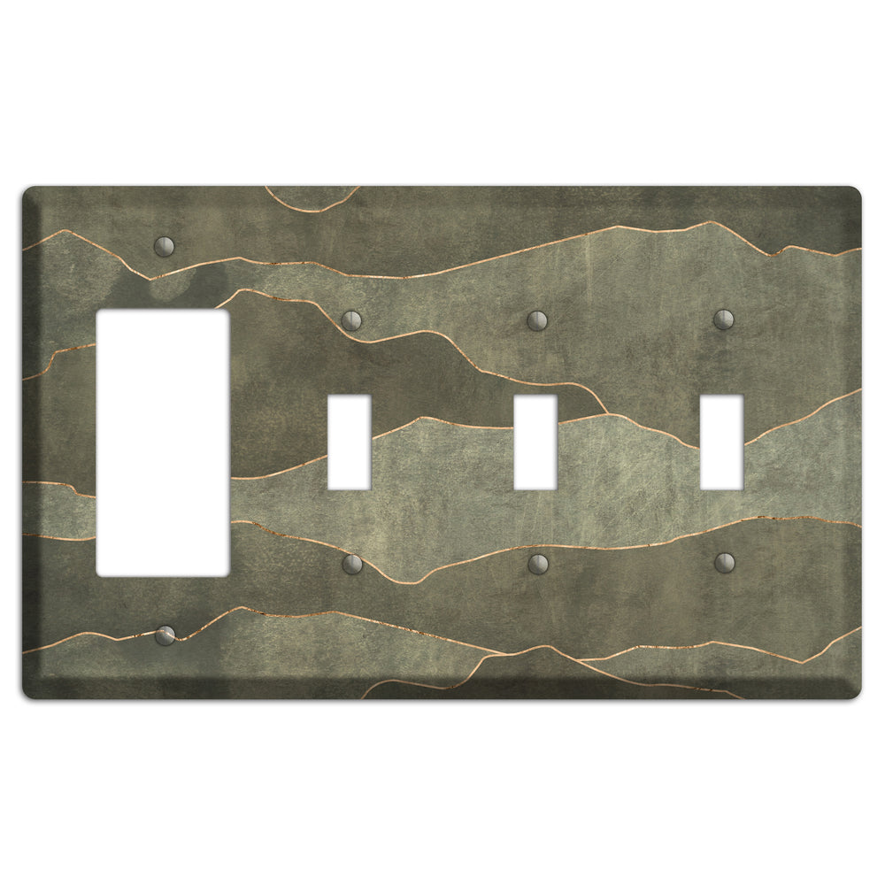 Jade Mountain Range Rocker / 3 Toggle Wallplate